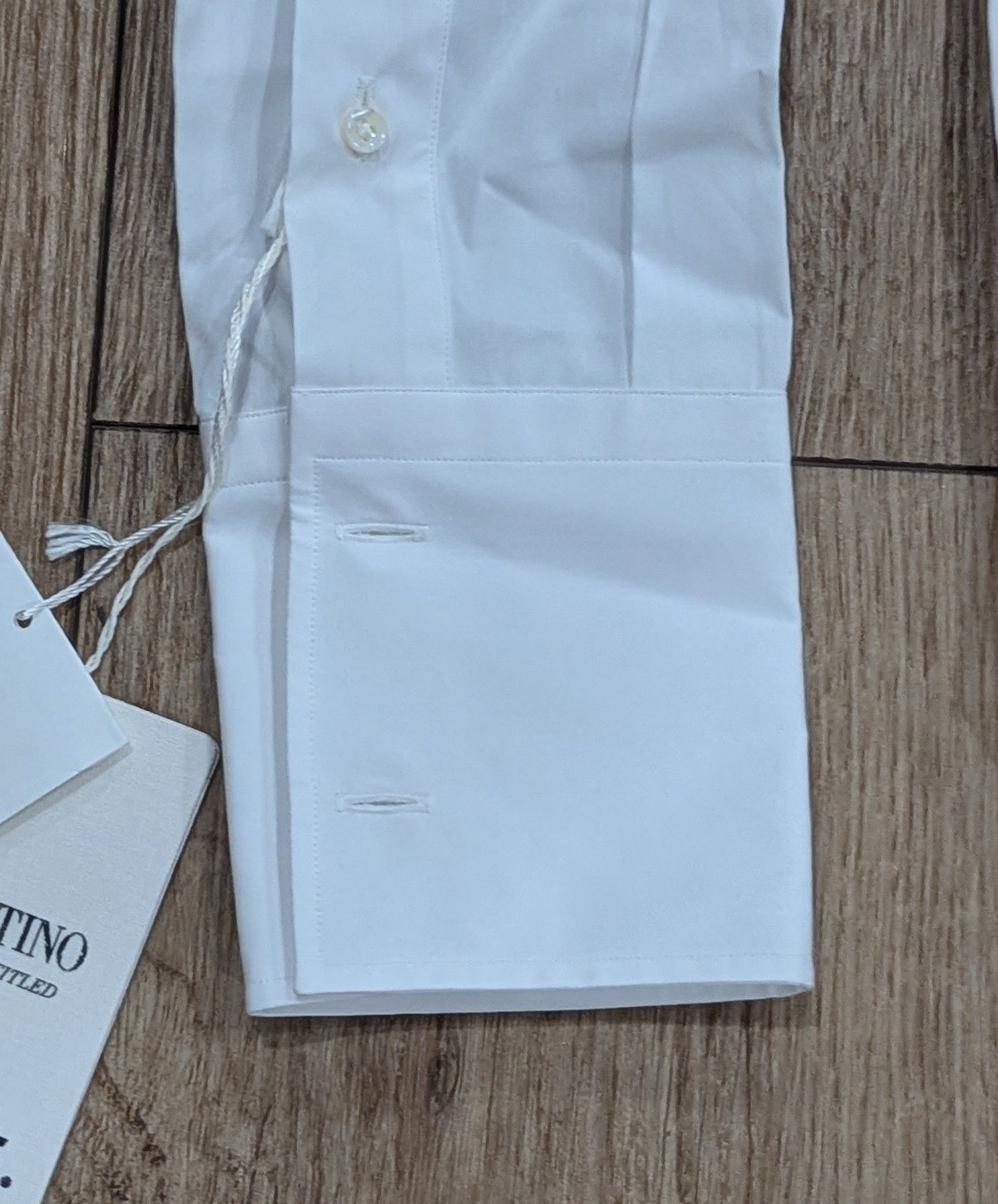 Valentino VALENTINO Solid Cotton LS Button Up Shirt White 39 US 15.5 Size US M / EU 48-50 / 2 - 4 Thumbnail