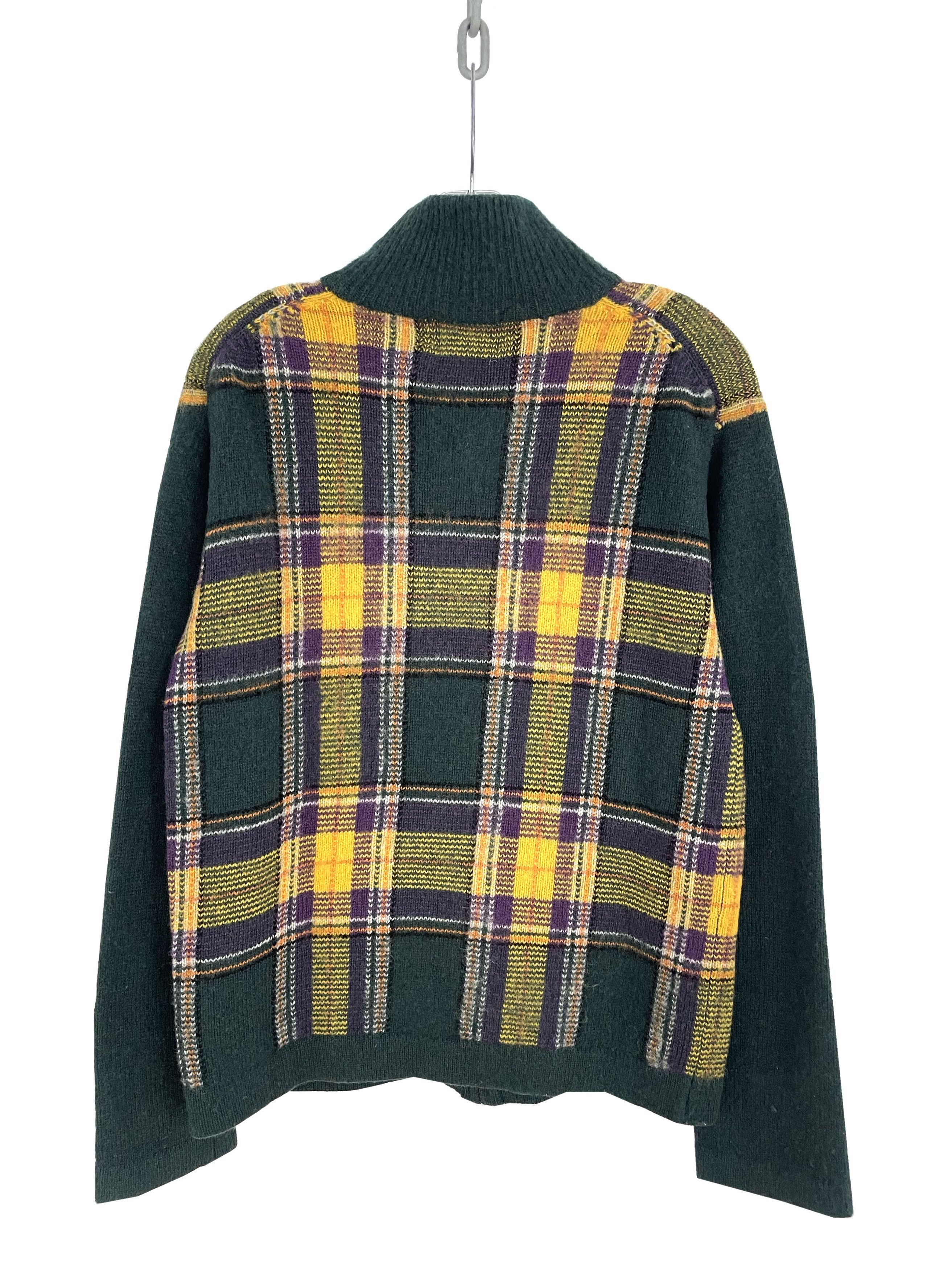 Yohji Yamamoto Against All Risks Checkered Zip Sweater Size US L / EU 52-54 / 3 - 7 Thumbnail