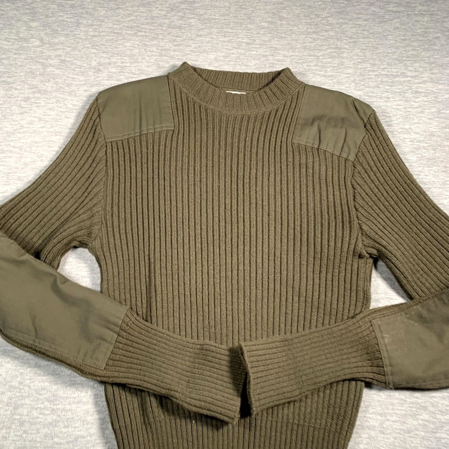 Olive DSCP Valor Collection Sweater Mens 40 Olive Green Wool Pullover Patch Crew Neck Military Surplus Knit Size US M / EU 48-50 / 2 - 3 Thumbnail