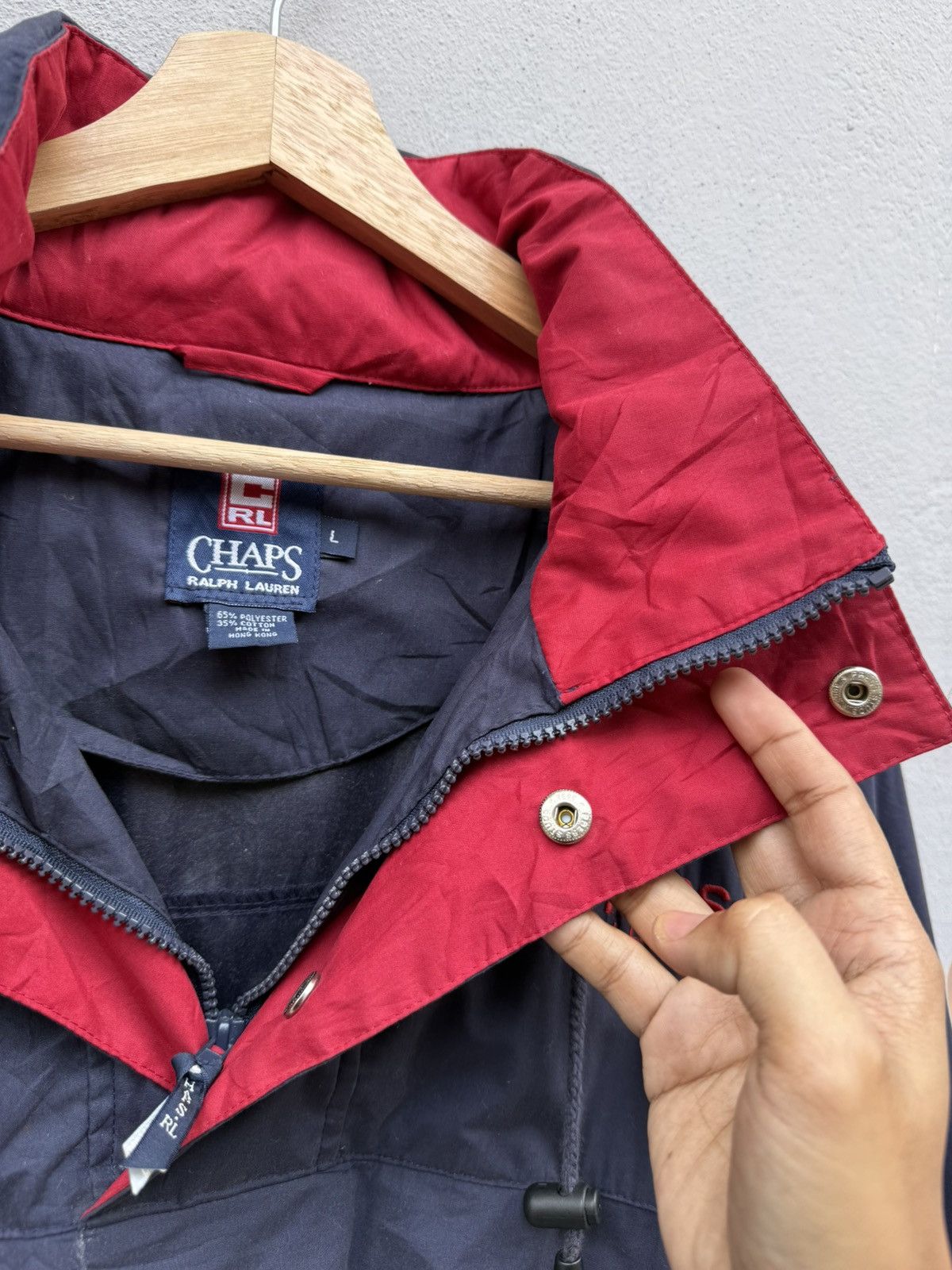 Polo Ralph Lauren 90s CHAPS RALPH LAUREN Halfzip Kangaroo Pocket Anorak Jacket Size US L / EU 52-54 / 3 - 5 Thumbnail