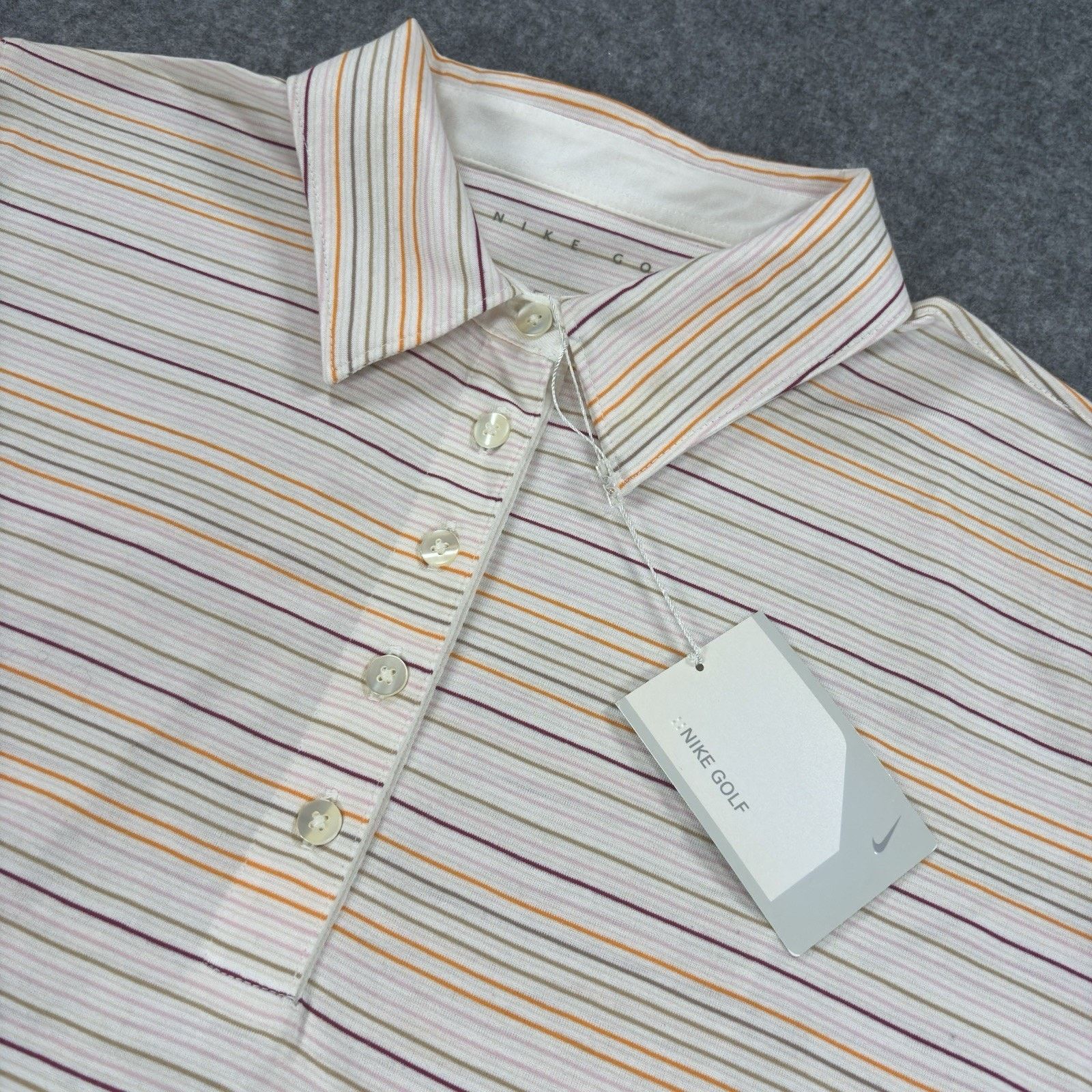 Nike Nike Golf Women's Striped Polo Shirt Sz. XL White Pink Size XL / US 12-14 / IT 48-50 - 2 Thumbnail