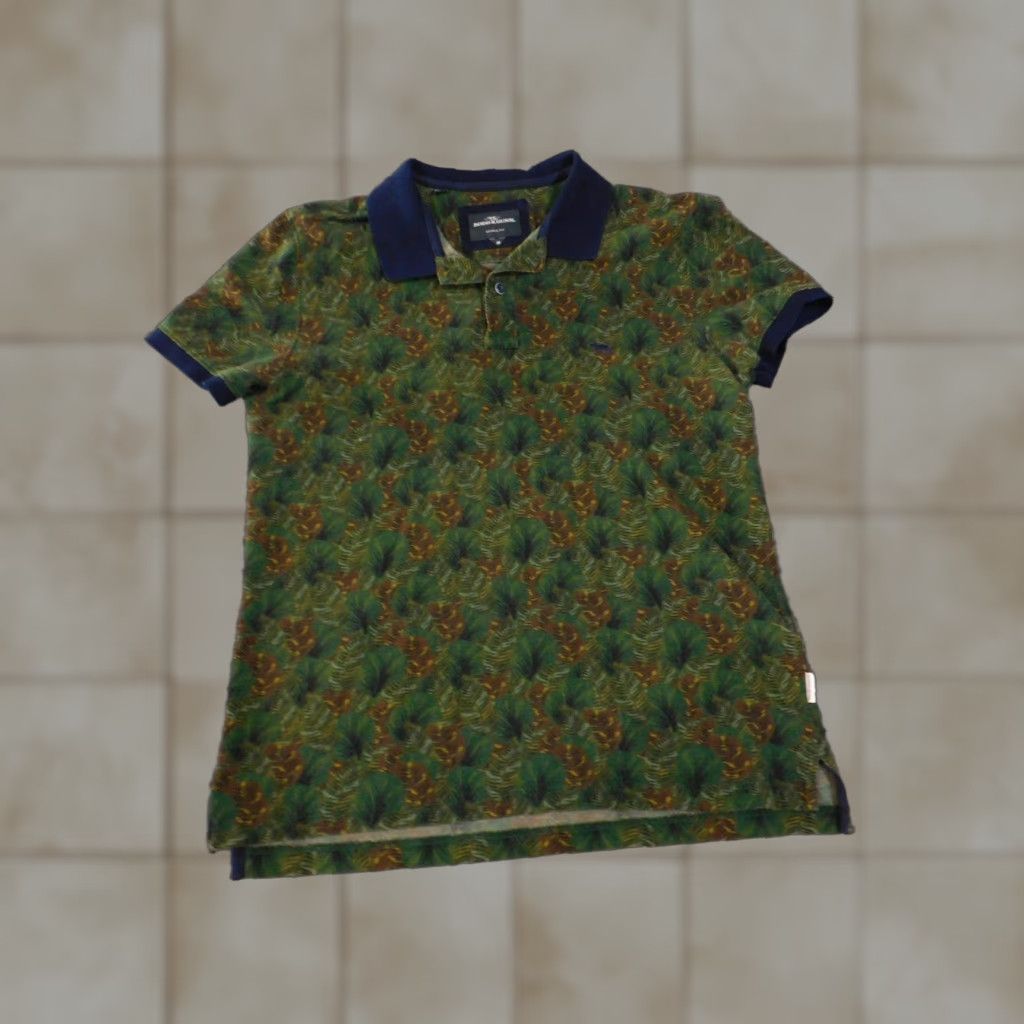 Rodd & Gunn Rodd & Gunn Polo Shirt Mens M Green Sports Fit Tropical Leaf Print Cotton Shirt Size US M / EU 48-50 / 2 - 1 Thumbnail