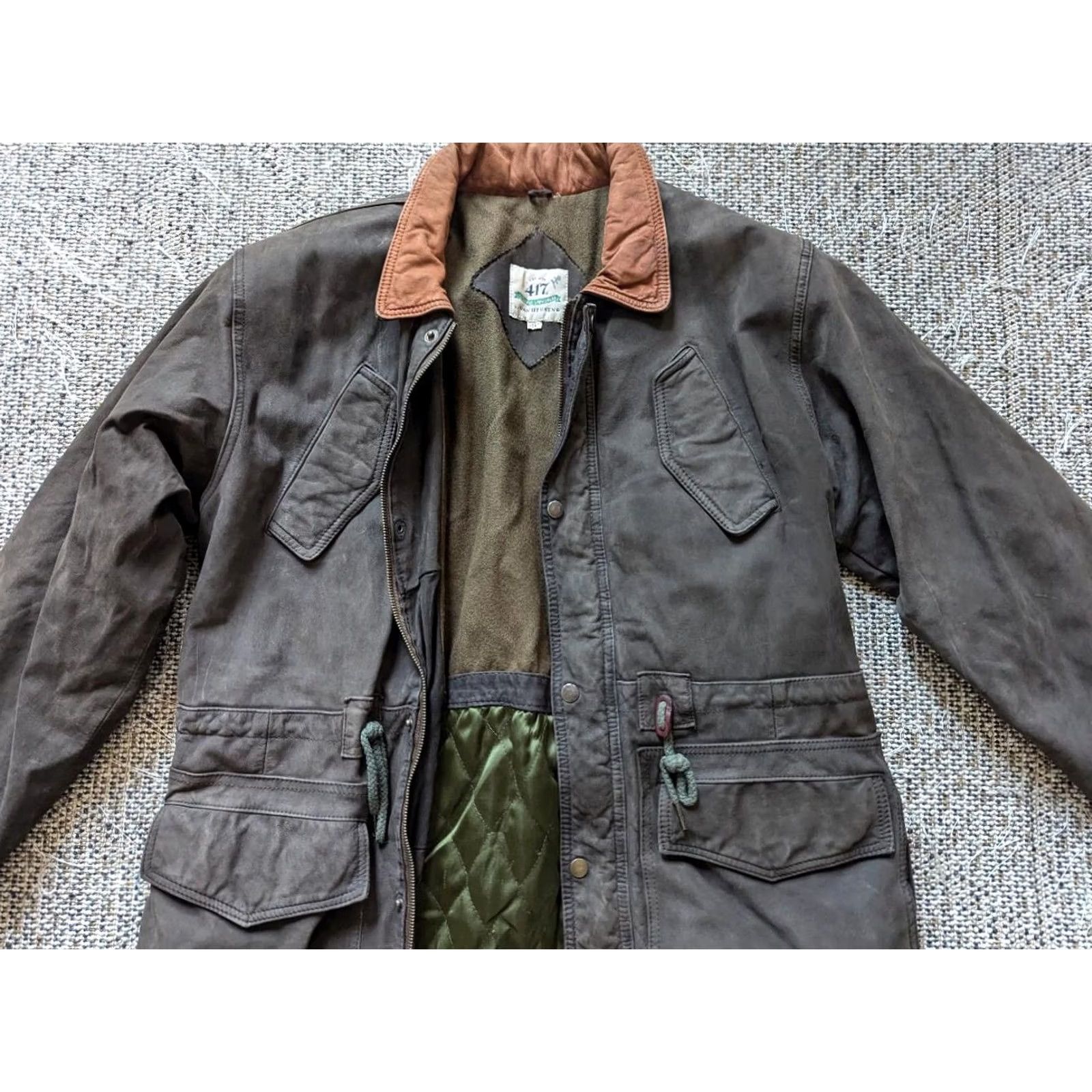 Van Heusen VINTAGE Van Heusen FIELD COAT Parka Coat Mens S Brown Suede Leather Leather Solid 1990s 40-42 Chest Size US S / EU 44-46 / 1 - 4 Thumbnail