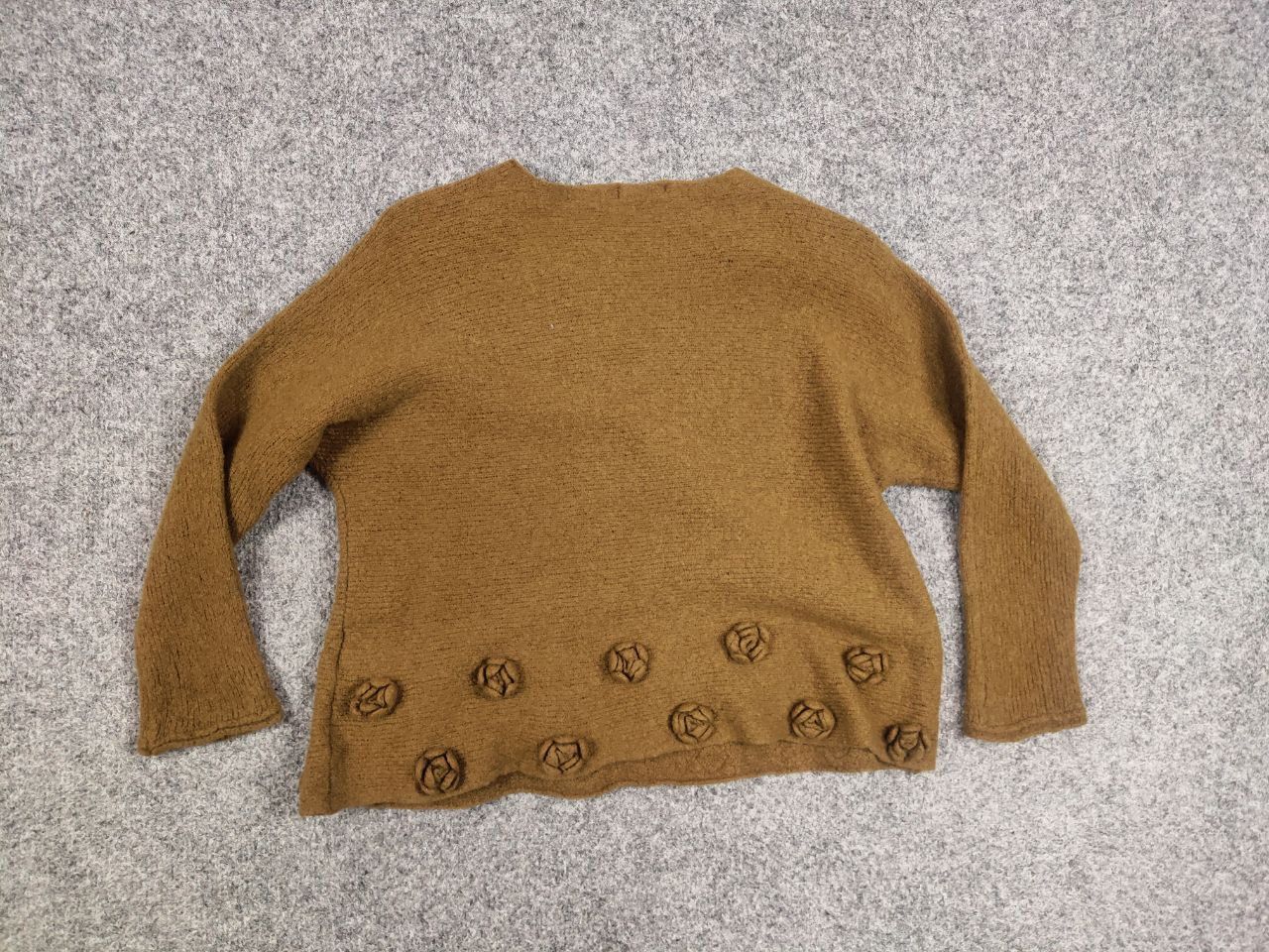 Japanese Brand Grizas Design Light Wool Blend Fowers yellow tint Sweater Size XS / US 0-2 / IT 36-38 - 13 Thumbnail