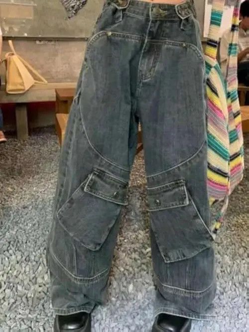 Jean VINTAGE RETRO 90s cargo jeans pants Size US 30 / EU 46 - 2 Thumbnail