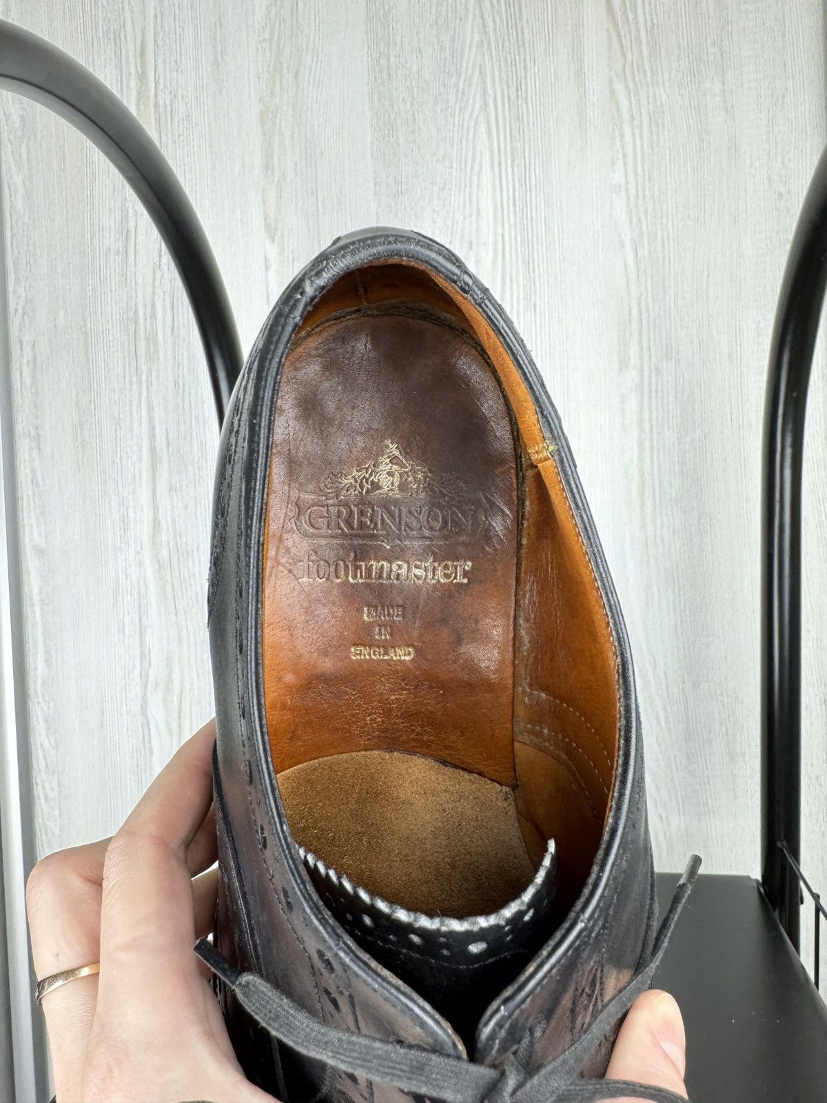 Grenson Grenson England Stanley Wingtip Brogue Oxford Black Leather Size US 7.5 / EU 40-41 - 13 Thumbnail