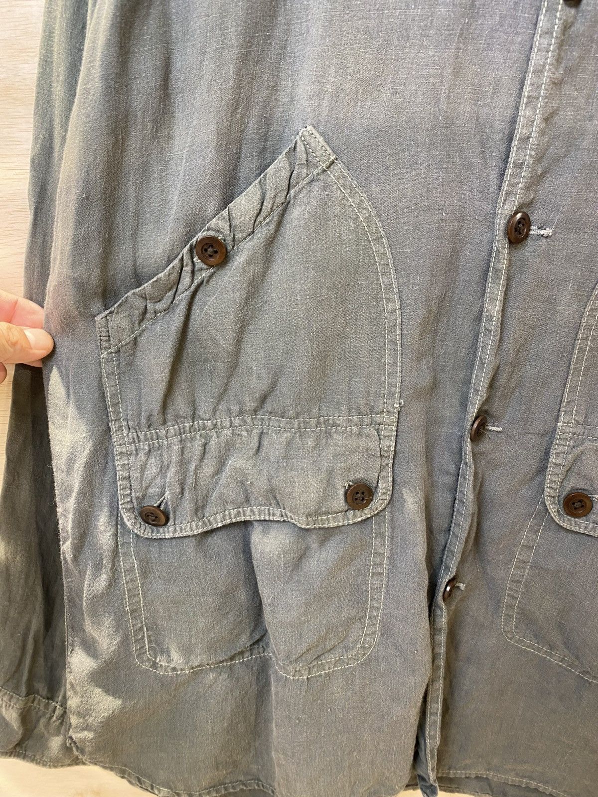 Japanese Brand × Sage De Cret Sage de cret Military Linen Shirt Size L Size US L / EU 52-54 / 3 - 3 Thumbnail
