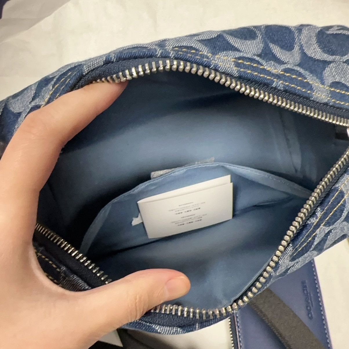 Coach NEW Coach Axel Crossbody In Signature Denim Size ONE SIZE - 7 Thumbnail