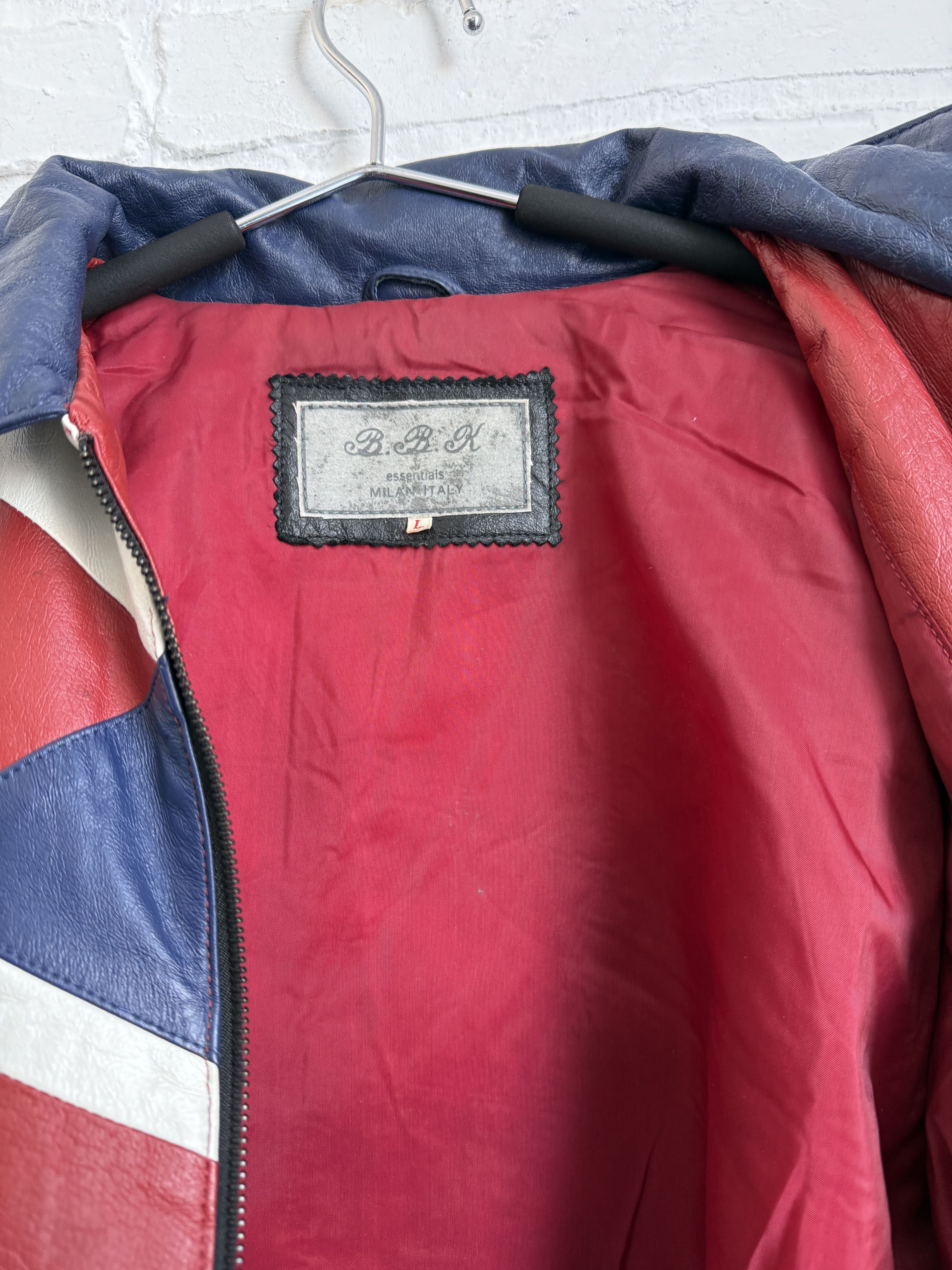 Genuine Leather Vintage 90s Italian Leather Bomber Jacket Eagle USA FLAG Size US L / EU 52-54 / 3 - 9 Thumbnail