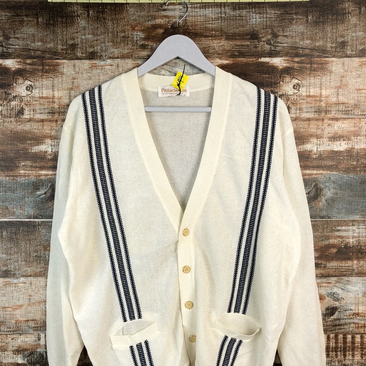 Homespun Knitwear × Japanese Brand DLL Pinnacle Alps vintage White Cardigan Knitwear #C455 Size US L / EU 52-54 / 3 - 2 Thumbnail