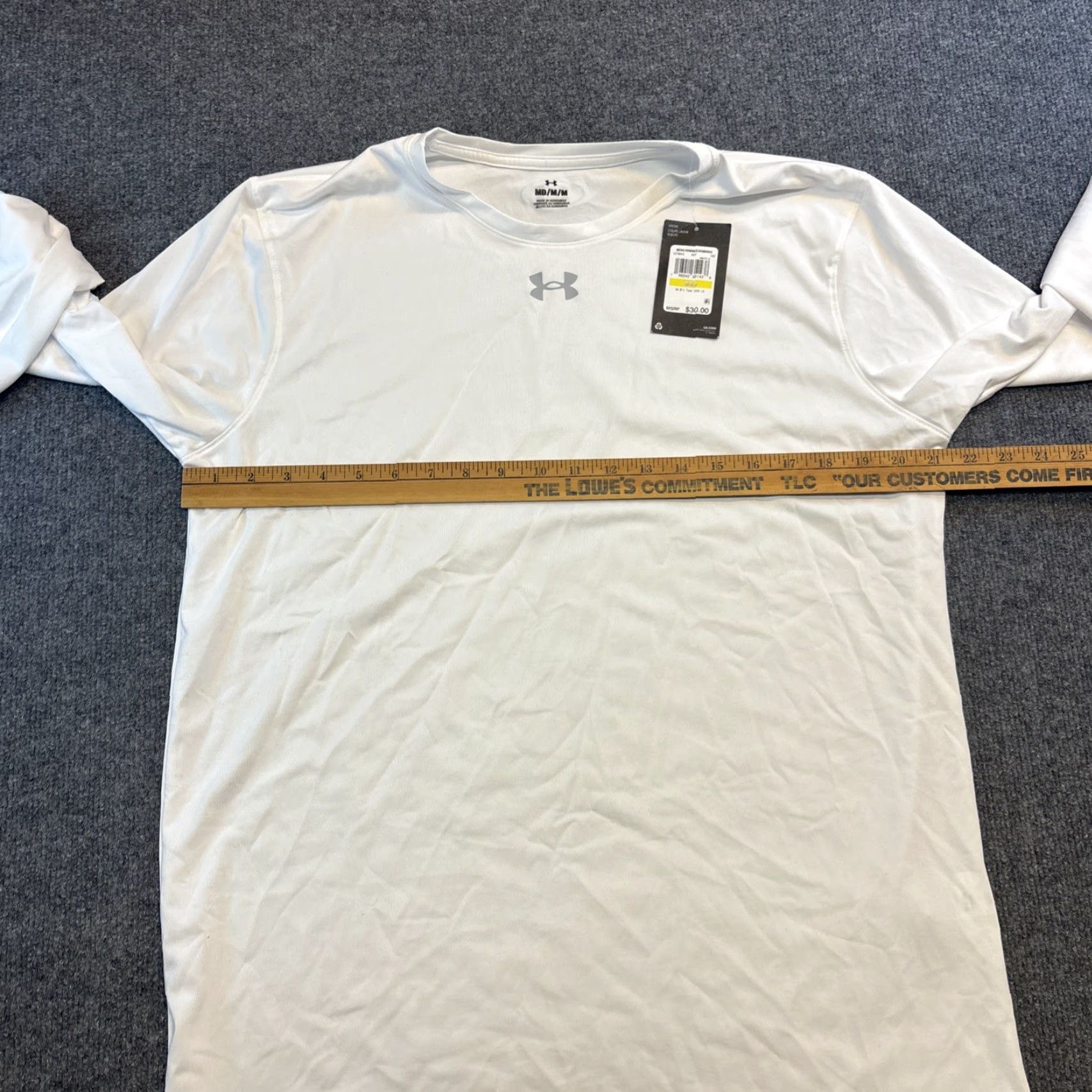 Under Armour Under Armour Mens Tech Team Long Sleeve White Shirt Quick-Dry Base Layer Med NWT Size US M / EU 48-50 / 2 - 4 Thumbnail
