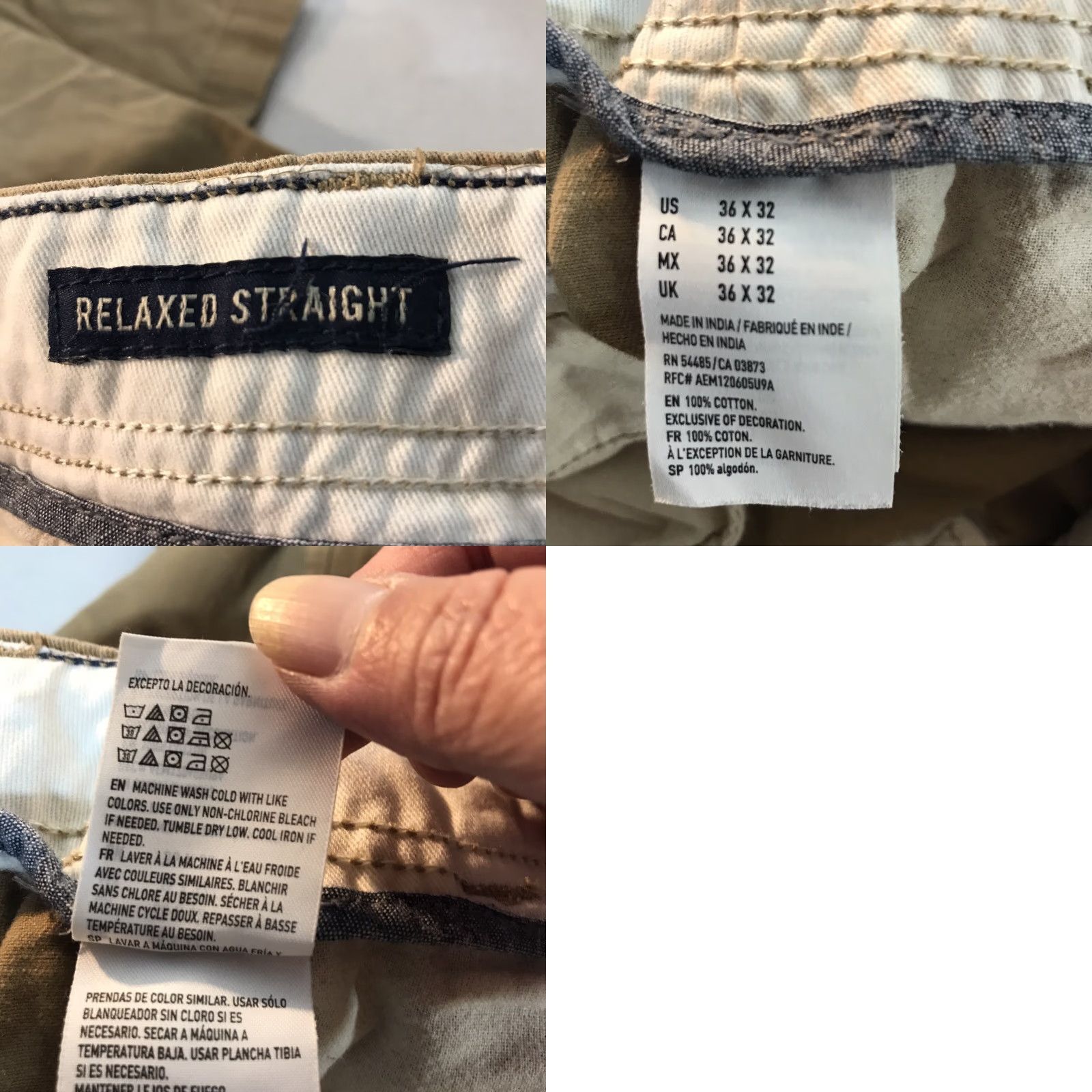 American Eagle Outfitters VINTAGE American Eagle Mens Pants Khakis Straight Fit Relaxed Cotton 36x32 Brown Size US 36 / EU 52 - 8 Thumbnail