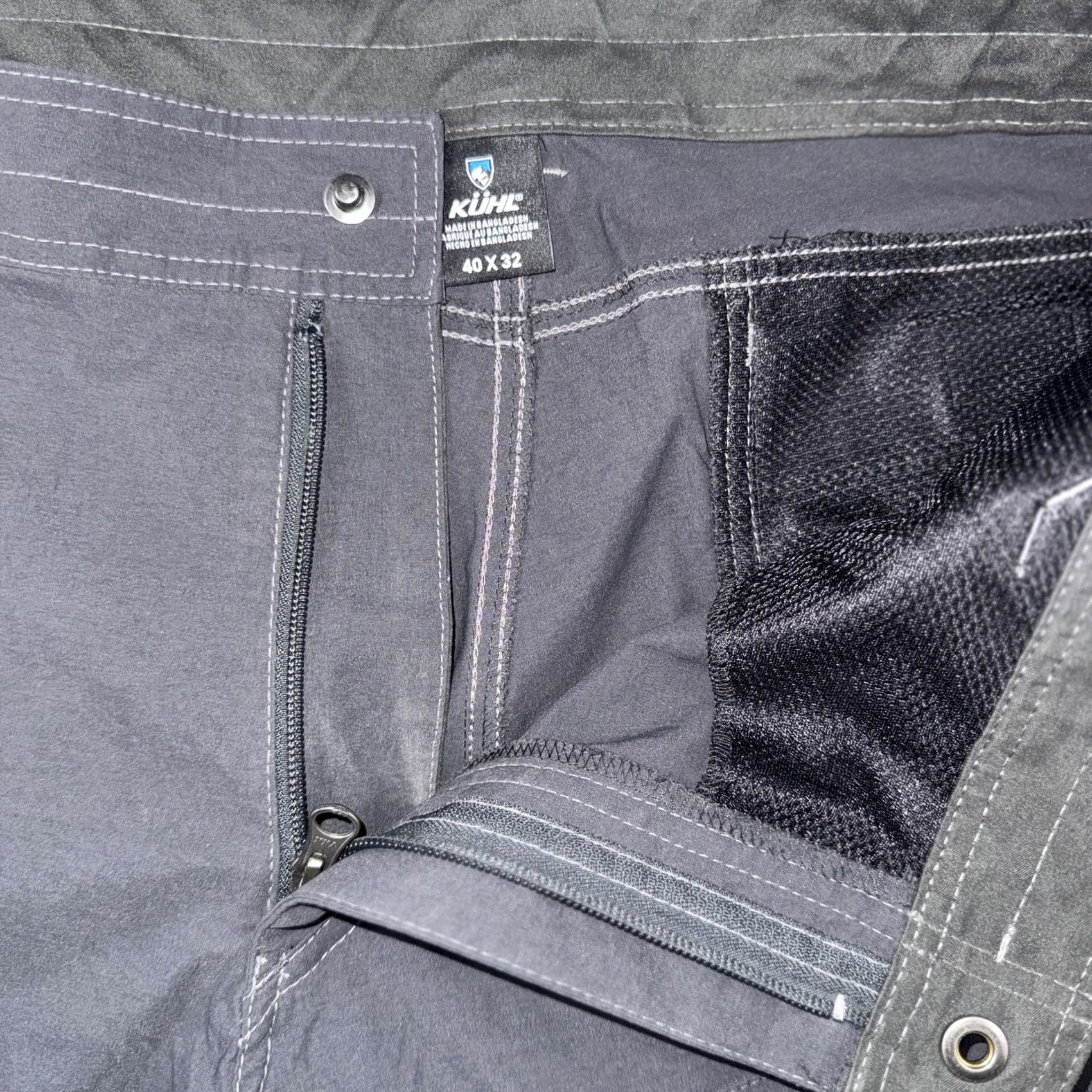Vintage Kuhl Pants Mens 40x32 Gray Outdoor Hiking Stretch Nylon Khakis Zip Pocket Travel Size US 40 / EU 56 - 3 Thumbnail