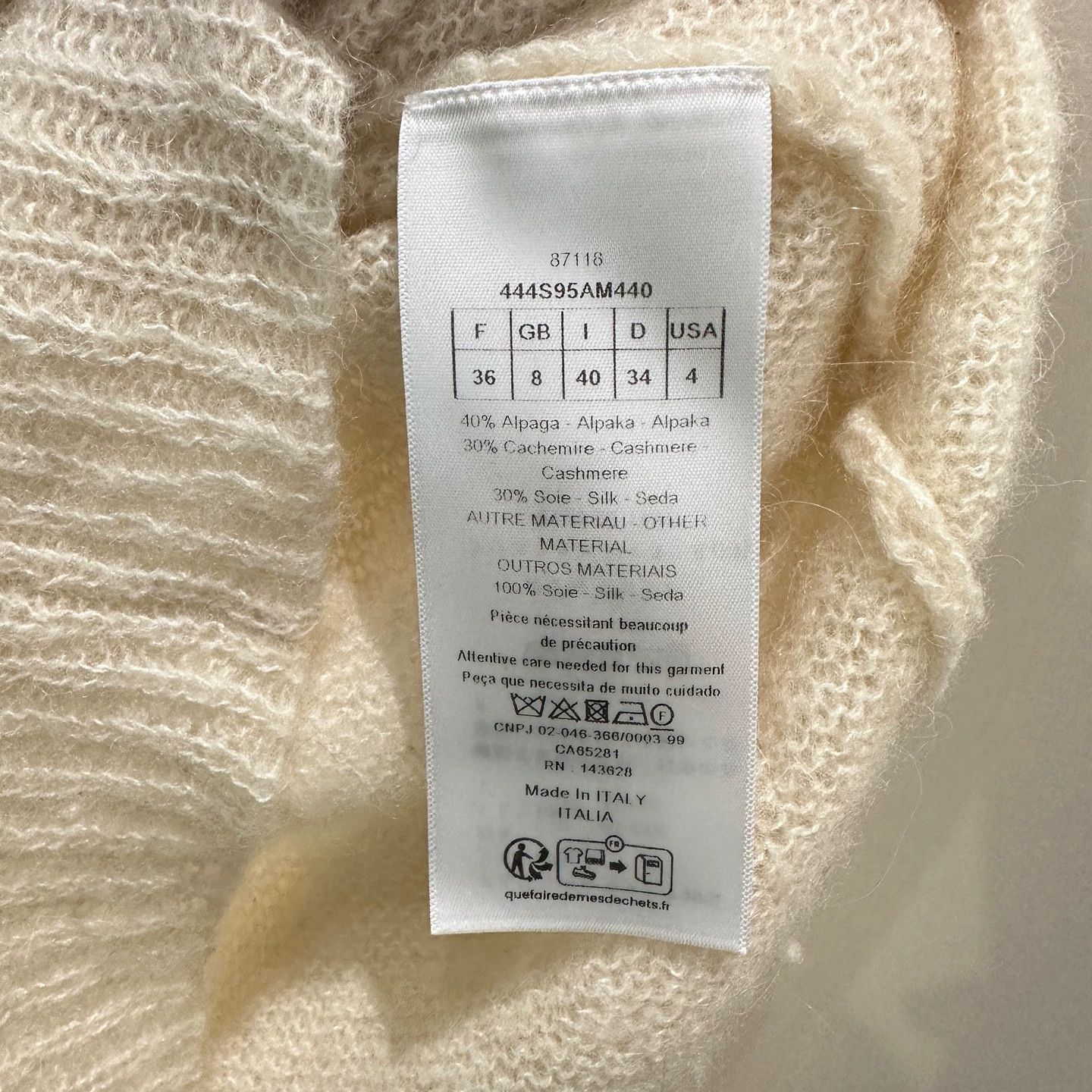 Christian Dior Monsieur Dior apr477 24FW lace-collar alpaca wool sweater 36 Size XS / US 0-2 / IT 36-38 - 4 Thumbnail