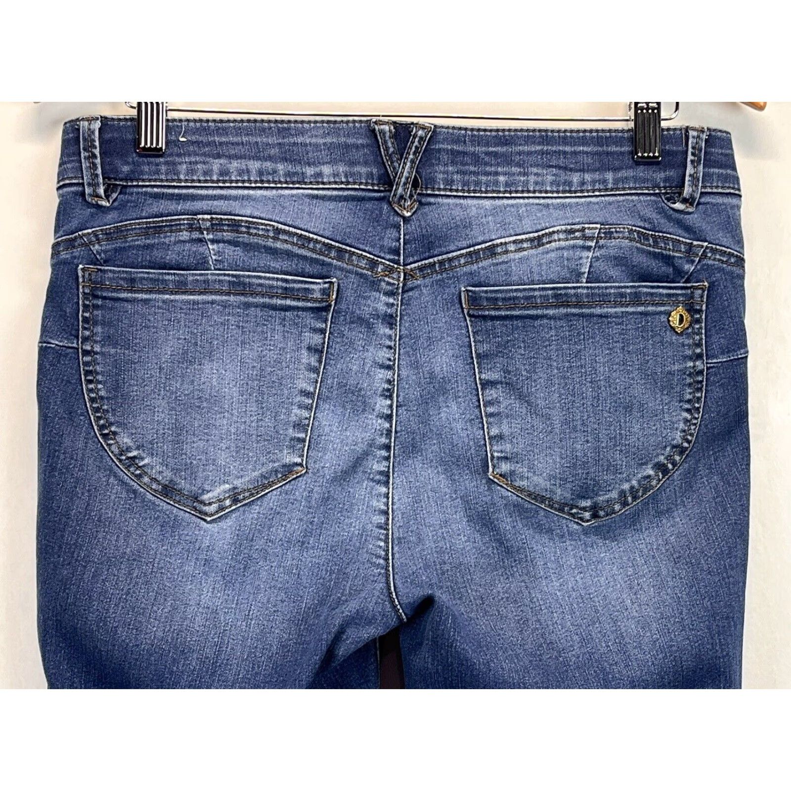 Vintage Democracy Jeans Women 10 Skinny Mid Rise Blue Denim Pants Stretch Slim Classic Size 32" / US 10 / IT 46 - 4 Thumbnail