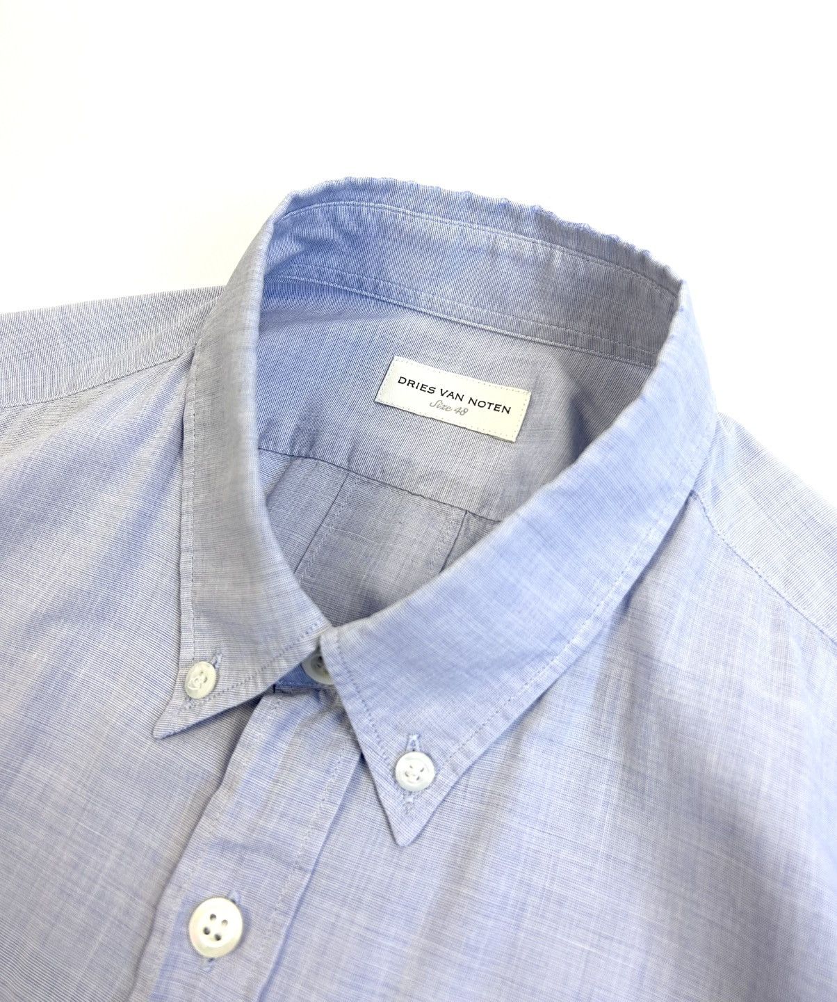 Dries Van Noten Dries Van Noten Vintage Blue Short Sleeve Button-Up Shirt Size US M / EU 48-50 / 2 - 11 Thumbnail