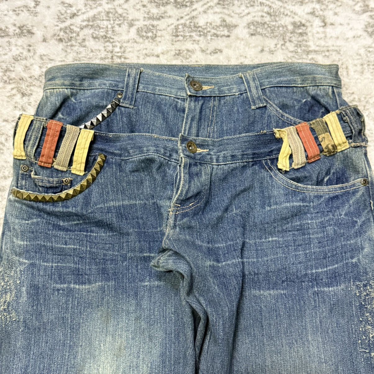 Hysteric Glamour Gumu International Japan Studded Pocket Double Waist Jeans Size US 33 - 6 Thumbnail