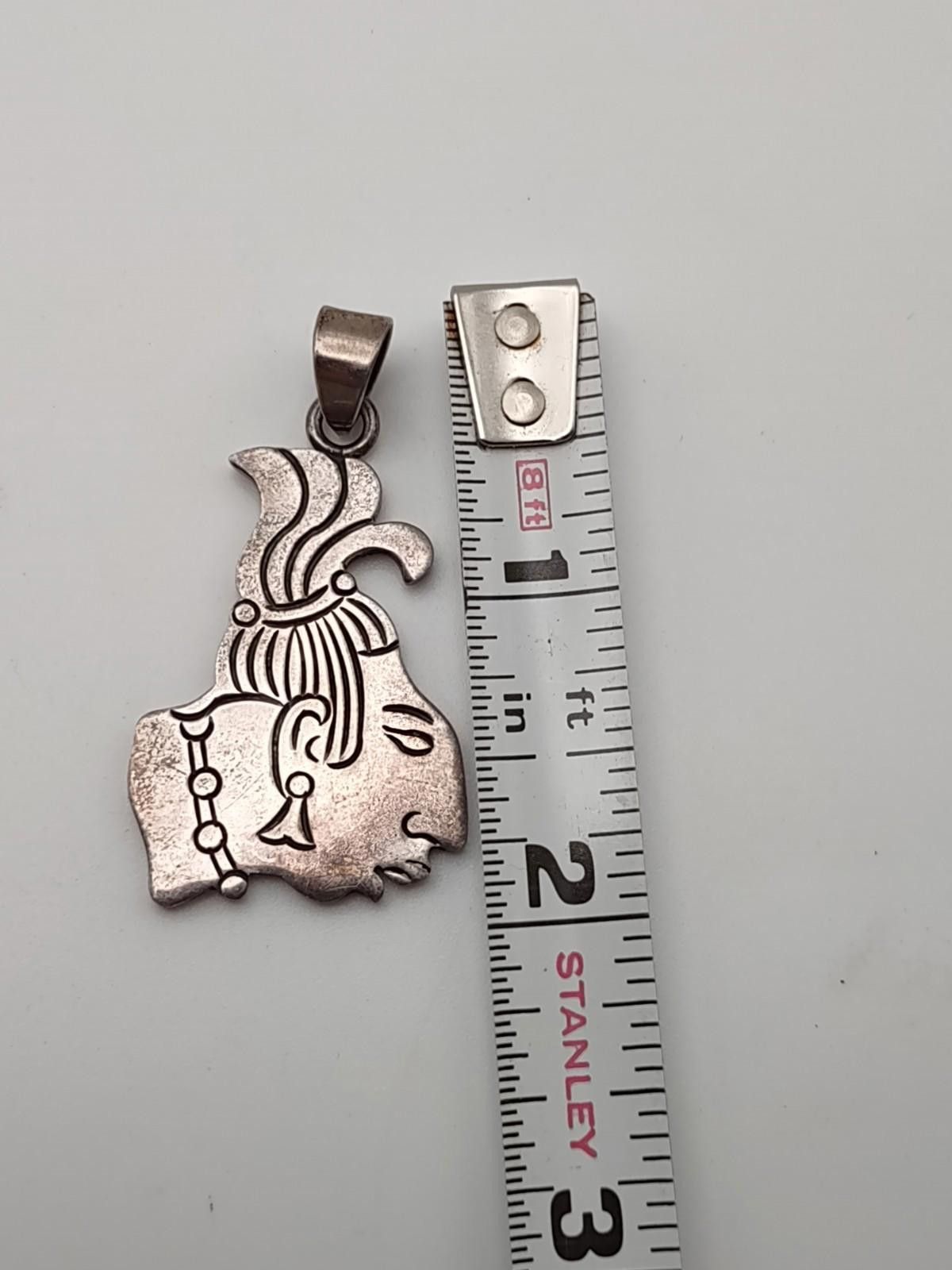 Other Vintage Sterling Silver Maya Ruler Pendant 13.1g Taxco Size ONE SIZE - 3 Thumbnail