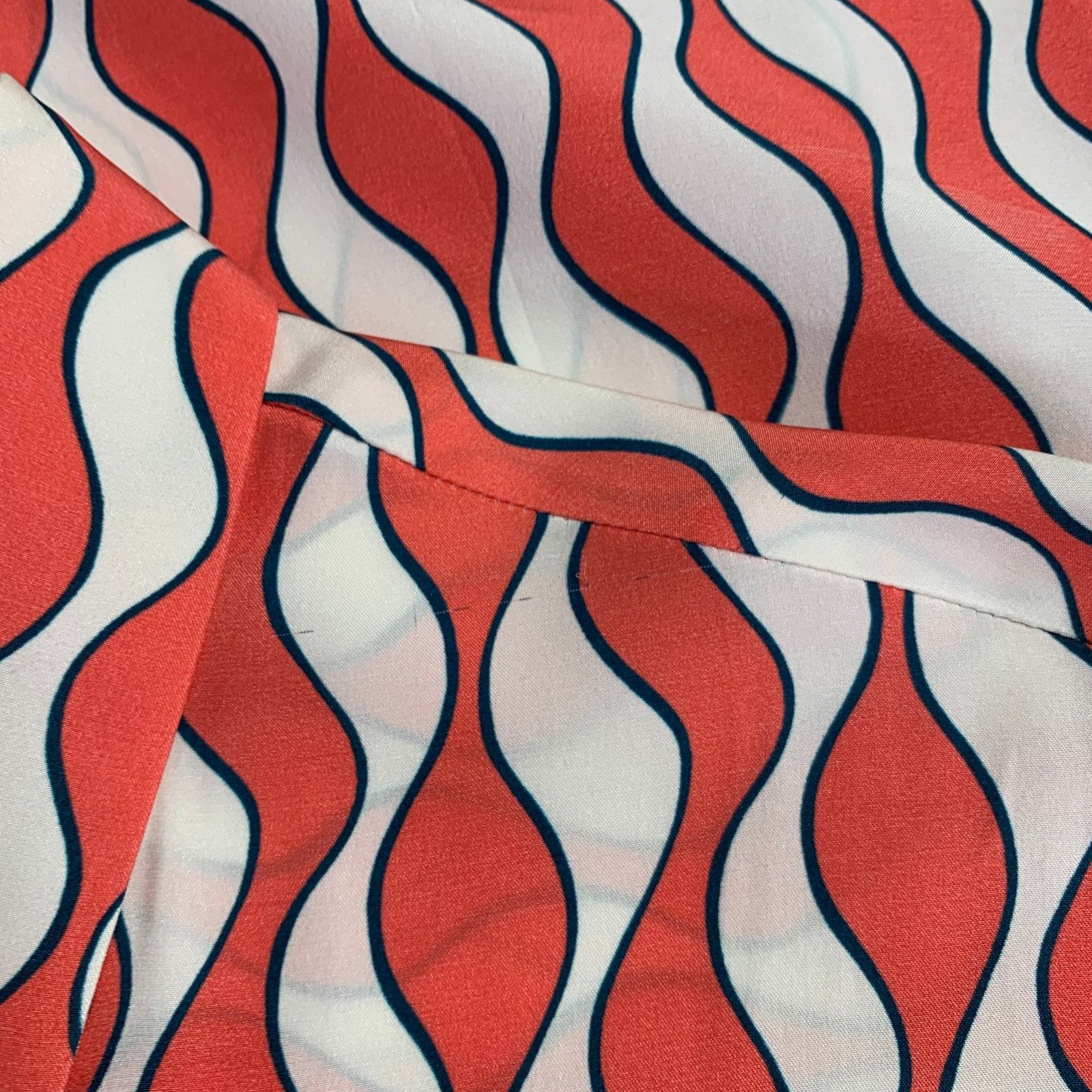 Other RAPHAELLA RIBOUD M Red White Silk Wavy Spread Collar Shirt Size M / US 6-8 / IT 42-44 - 6 Thumbnail
