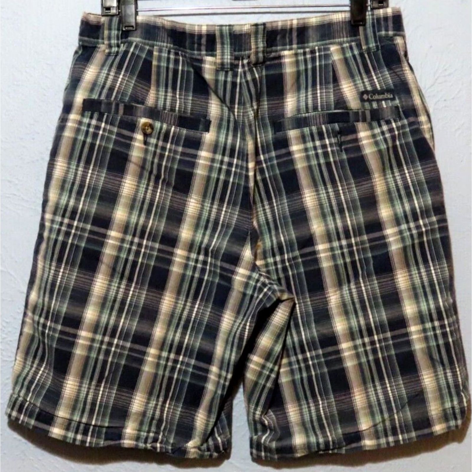 Vintage Columbia Shorts Men Size 34 Blue Green Plaid Flat Front Bermuda Casual UV Protect Breathable Lightweight Cotton 9in Inseam Regular Fit Size US 34 / EU 50 - 5 Thumbnail