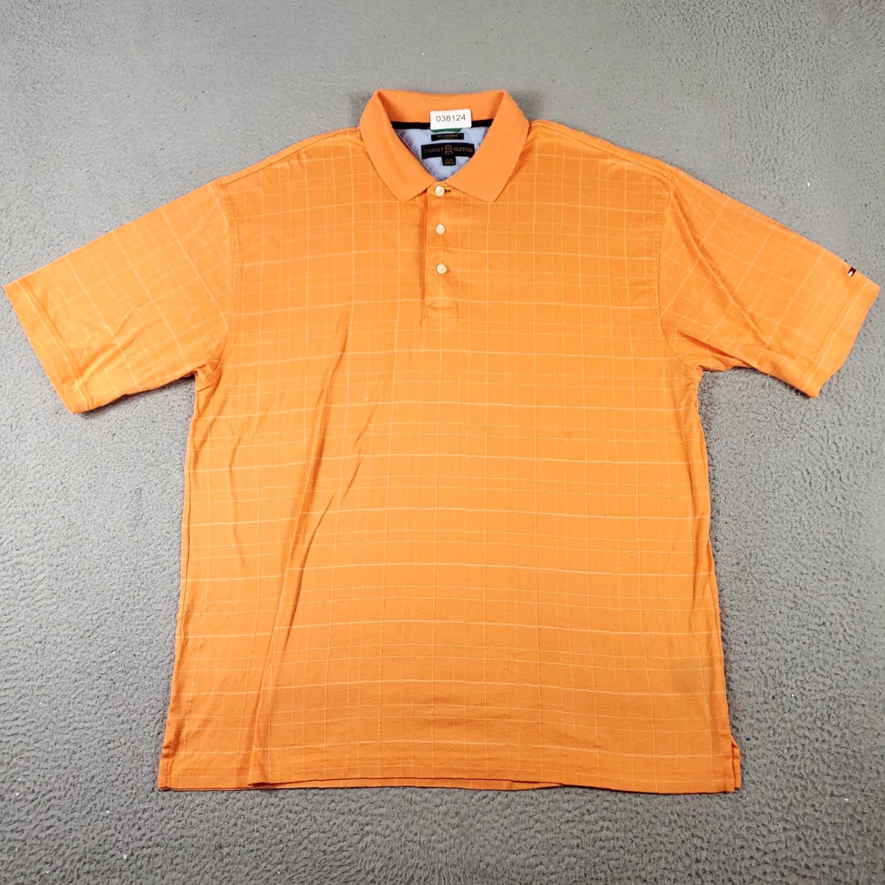 Tommy Hilfiger Vintage Tommy Hilfiger Polo Shirt Men XL Orange Check Casual Short Sleeve Size US XL / EU 56 / 4 - 2 Thumbnail