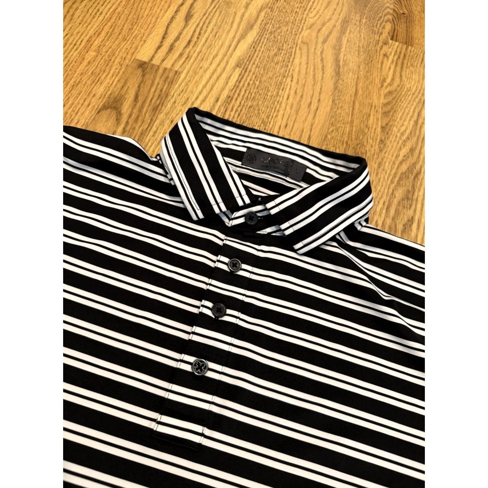 G/FORE G/FORE Polo Shirt Men's L Striped Black White Stretch Performance Golf Shirt Ladies? (Note: "Ladies?" is not in original; omit) Size US L / EU 52-54 / 3 - 2 Thumbnail