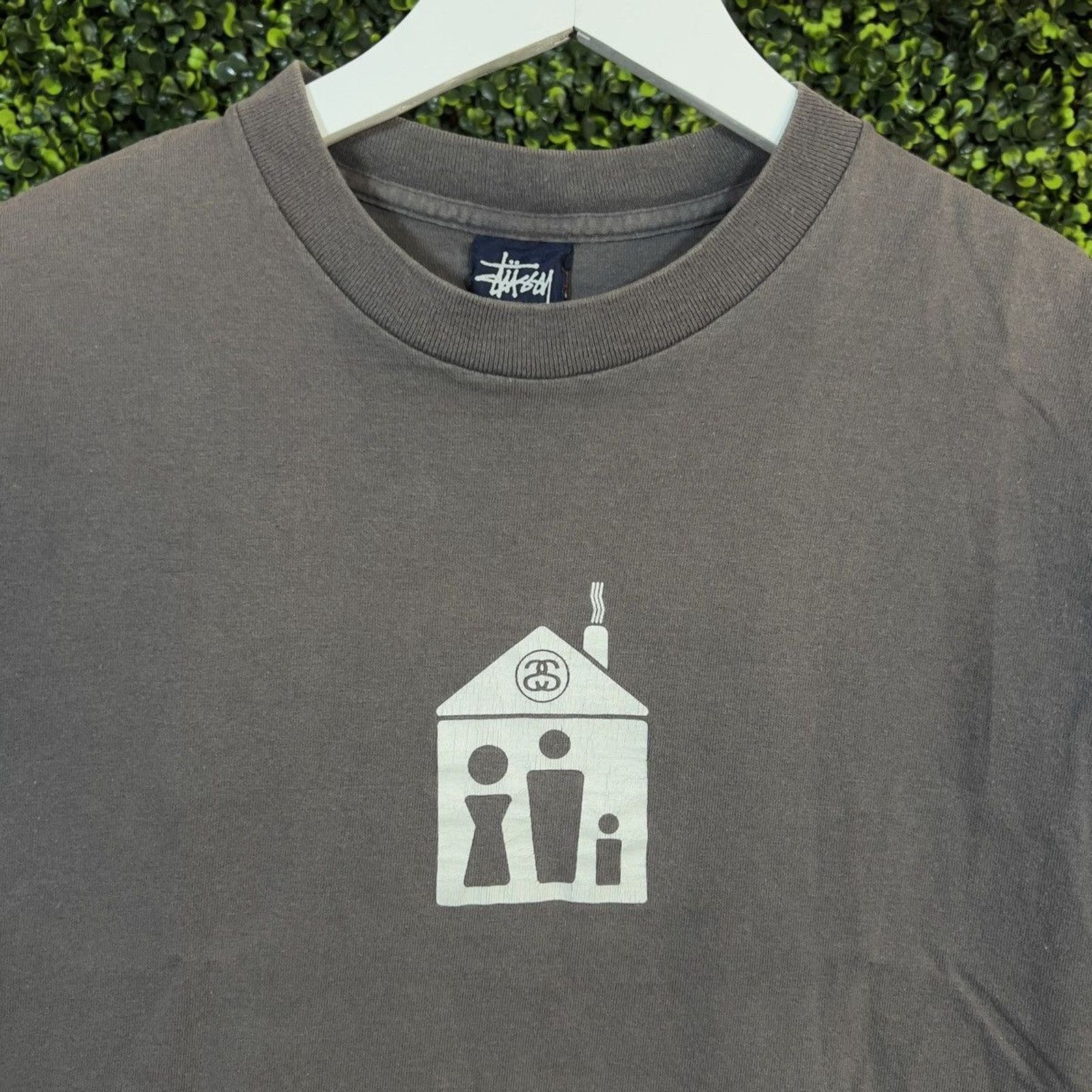 Stussy Vintage 90s Stussy Sunfaded House Logo Tee Shirt Size US S / EU 44-46 / 1 - 4 Thumbnail