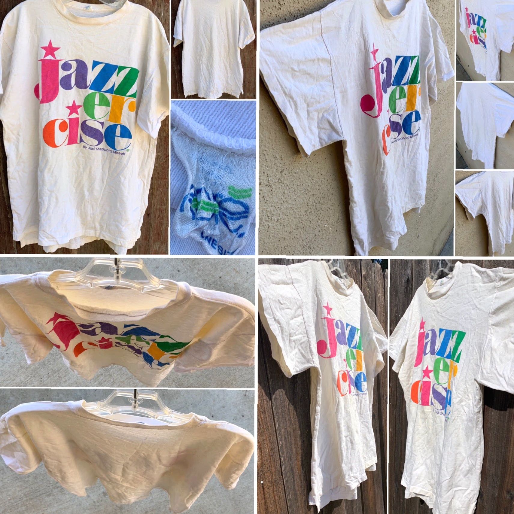 Vintage VINTAGE Jazzercise T-Shirt 80s 1980s One Size USA Alore White 100% Cotton Graphic Sportswear/Beach Men’s Women’s? Size ONE SIZE - 6 Thumbnail