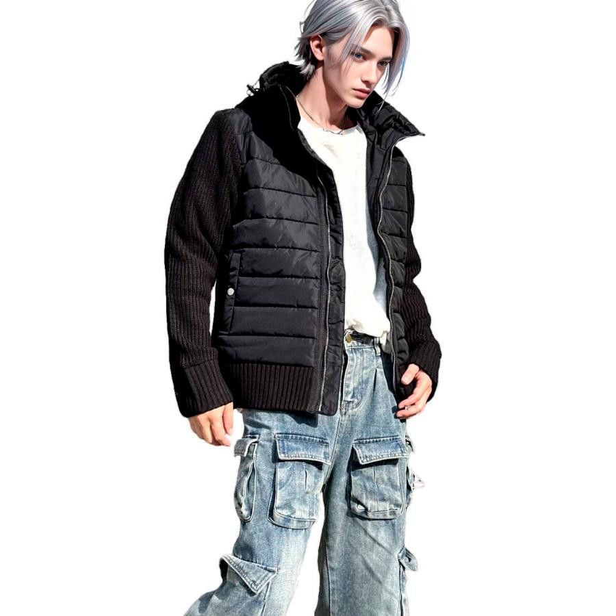 Tornado Mart Cavaria Hooded Down Mix Knit Jacket Size US M / EU 48-50 / 2 - 5 Thumbnail