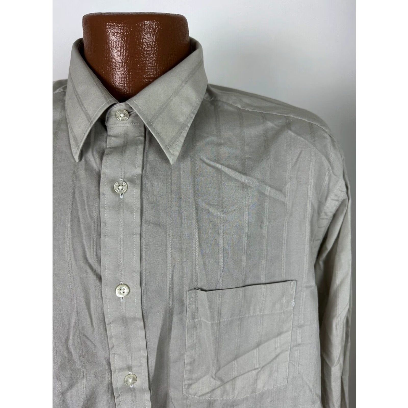 Vintage VINTAGE Damon Shirt XL 80s Button-Up Long Sleeve Gray Cotton Polyester Slim Casual Business 80s Retro Mens Button-Up Damon's Shirt Size US XL / EU 56 / 4 - 2 Thumbnail