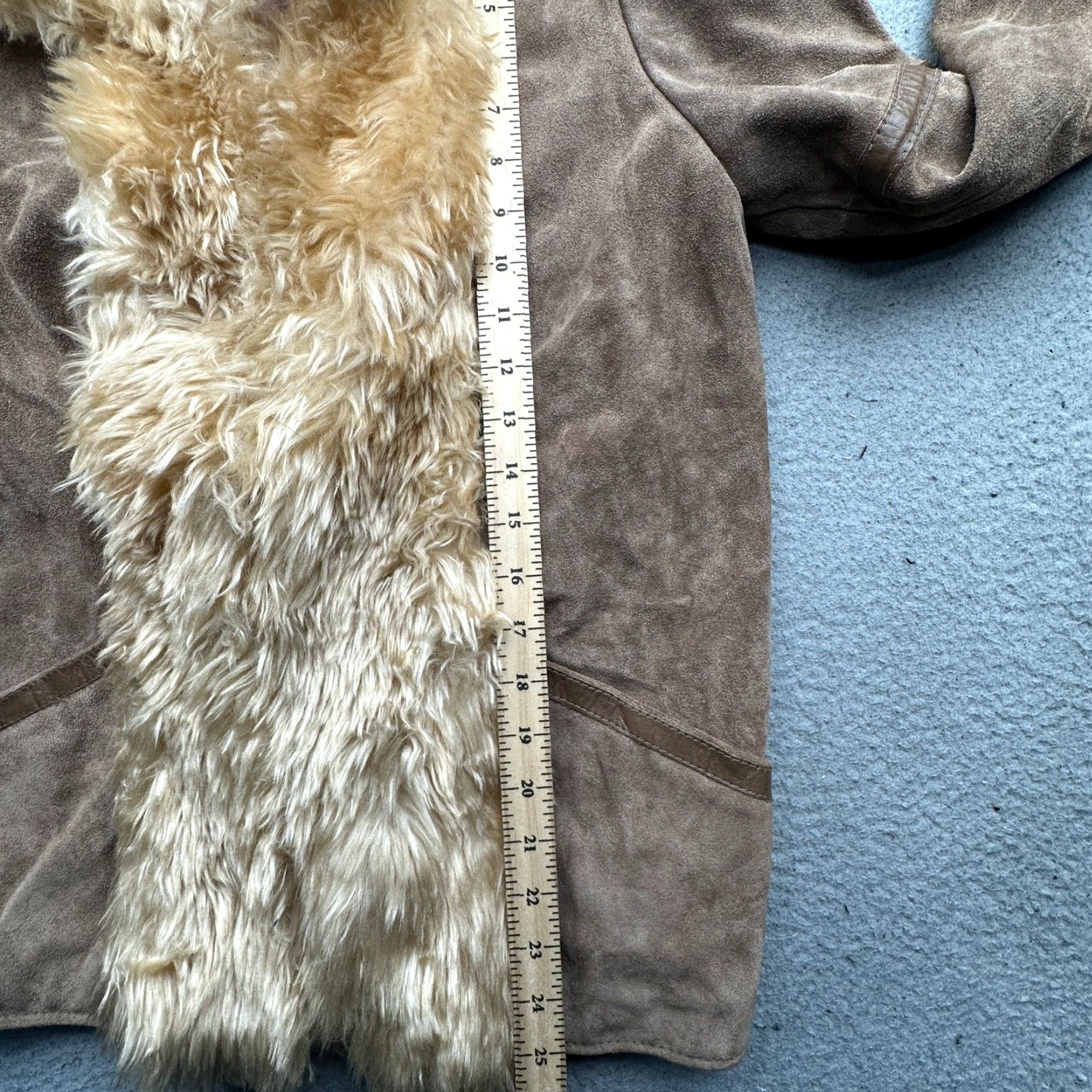 Vintage VINTAGE Ms Pioneer Suede Leather Jacket Coat Womens 10 Medium Real Fur Trim Brown Full Zip Size L / US 10 / IT 46 - 6 Thumbnail