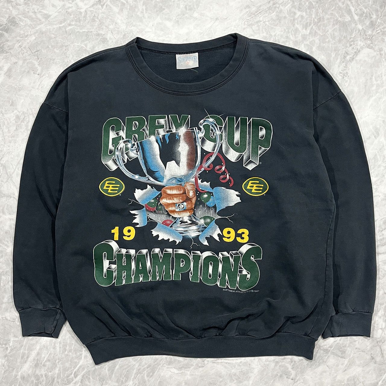 image of Vintage VTG 90's Cfl Grey Cup 1993 Edmonton Eskimos Champions in Black, Men's (Size XL)