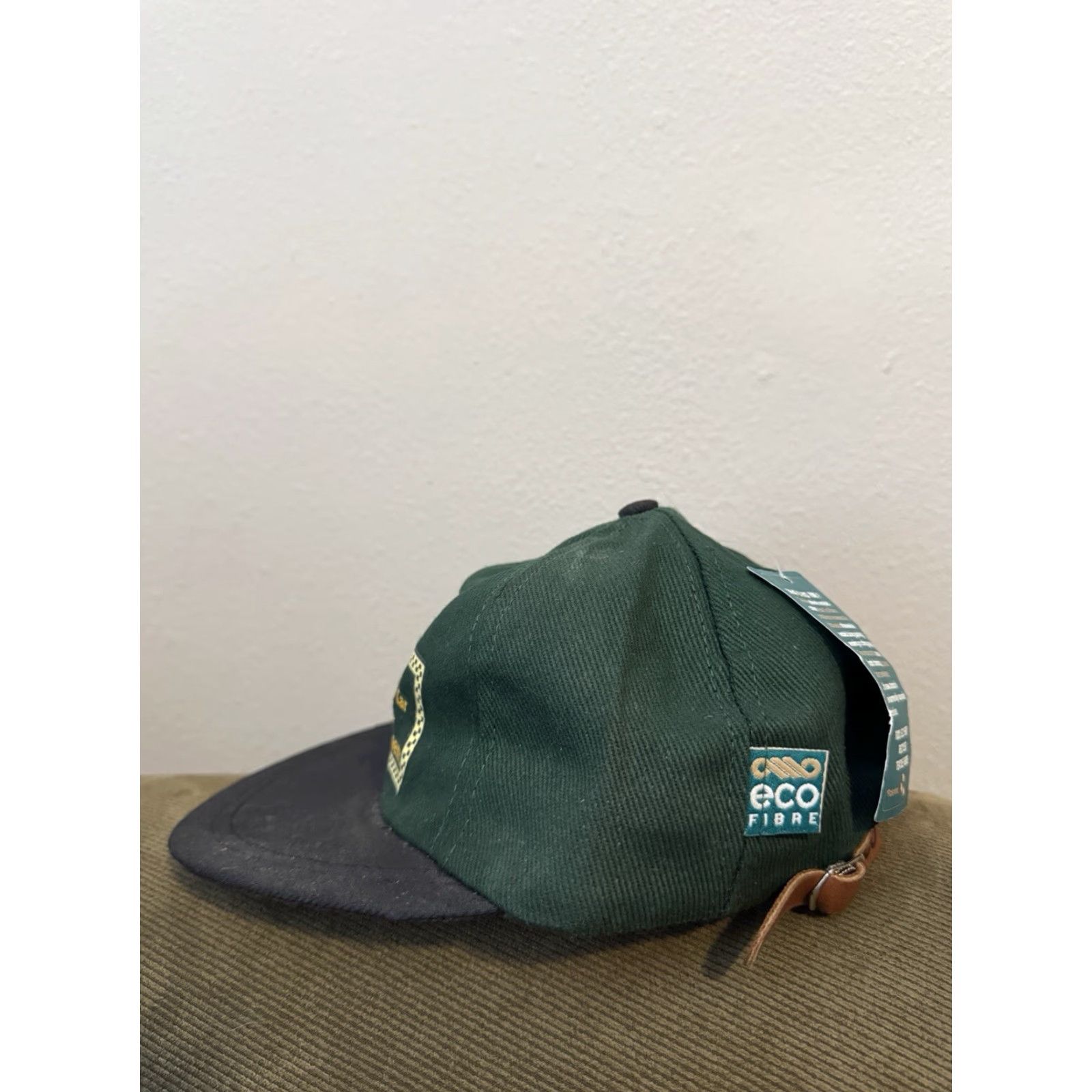 Vintage VINTAGE EcoFibre Baseball Cap Men Green NWT Leather Strap Back Hat Cars Theme One Size Size ONE SIZE - 3 Thumbnail
