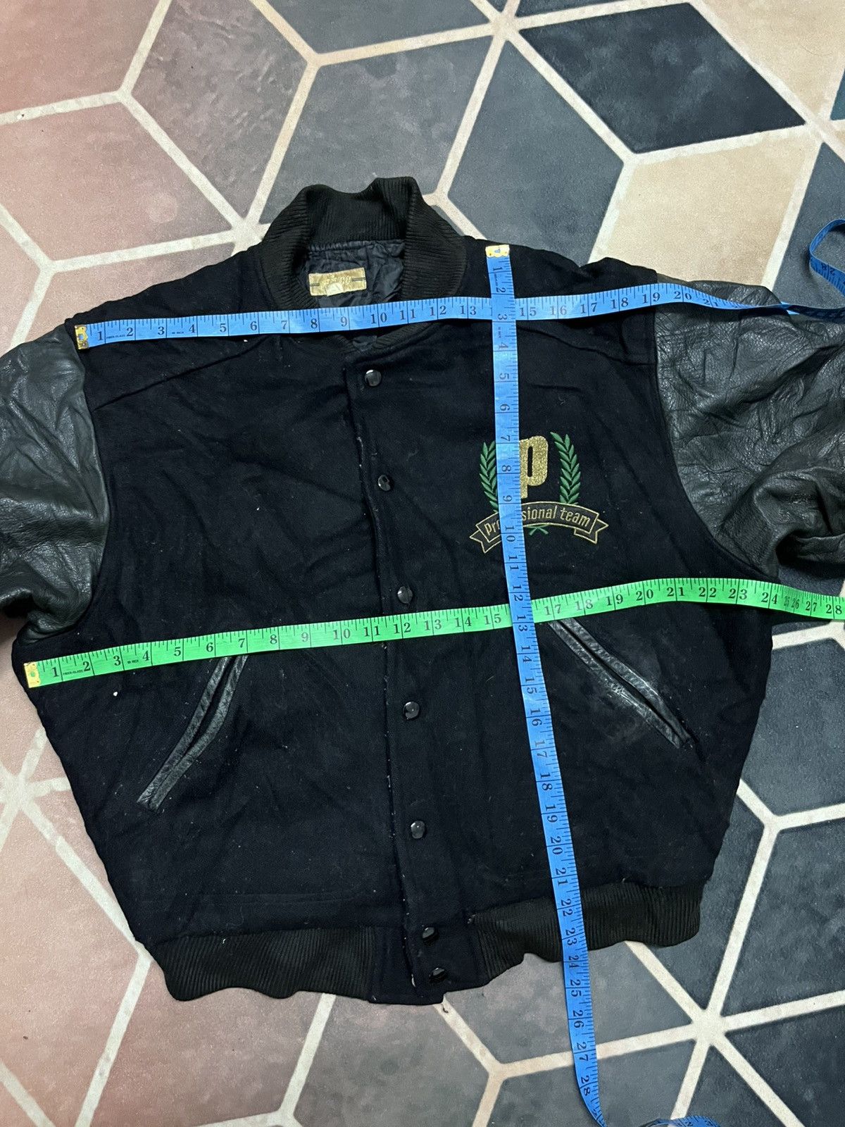 Prince 💥Vintage PRINCE Team Golden Logo Varsity Leather Jackets Size US L / EU 52-54 / 3 - 15 Thumbnail