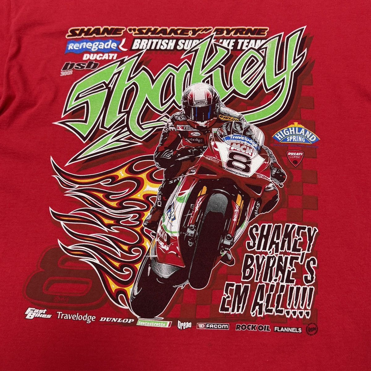 Ducati × Vintage Vintage Byrne Shane #8 Shakey Ducati Racing 2002 T-Shirt Size US L / EU 52-54 / 3 - 8 Thumbnail
