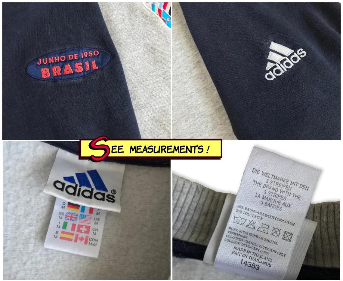 Adidas RARE Vintage 90s 80s ADIDAS Sweatshirt BRASIL1950 Football Size US M / EU 48-50 / 2 - 4 Thumbnail