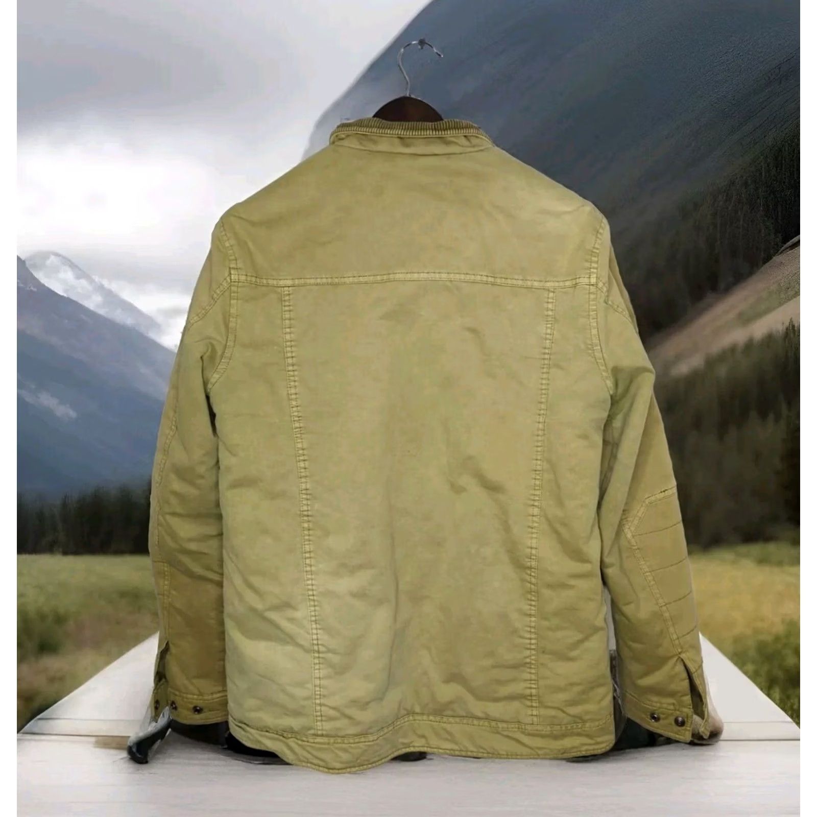 BKE VINTAGE BKE Jacket Riding Coat Sherpa Canvas Beige Medium Mens 1967 Distressed Size US M / EU 48-50 / 2 - 7 Thumbnail