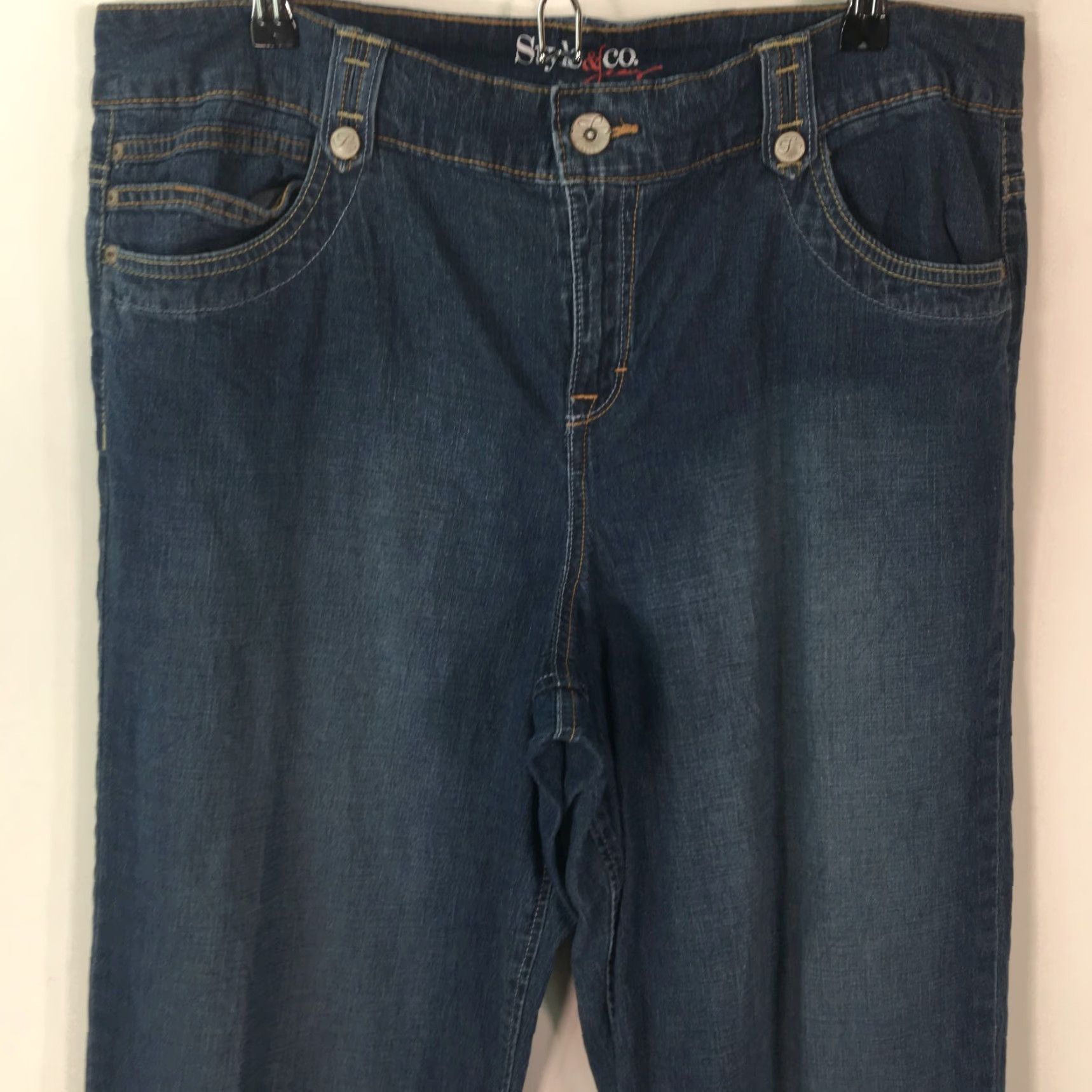 Vintage Style & Co Women's Blue Denim Cropped Jeans Size 14 Regular Fit Mid Rise 5-Pocket Modern Size 36" / US 14 / IT 50 - 3 Thumbnail