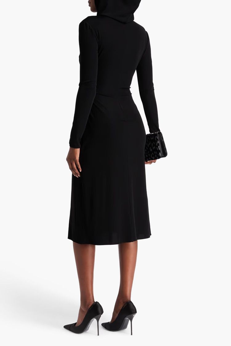 Tom Ford o1y0126 Hooded Midi Dress in Black Size XS / US 0-2 / IT 36-38 - 3 Thumbnail