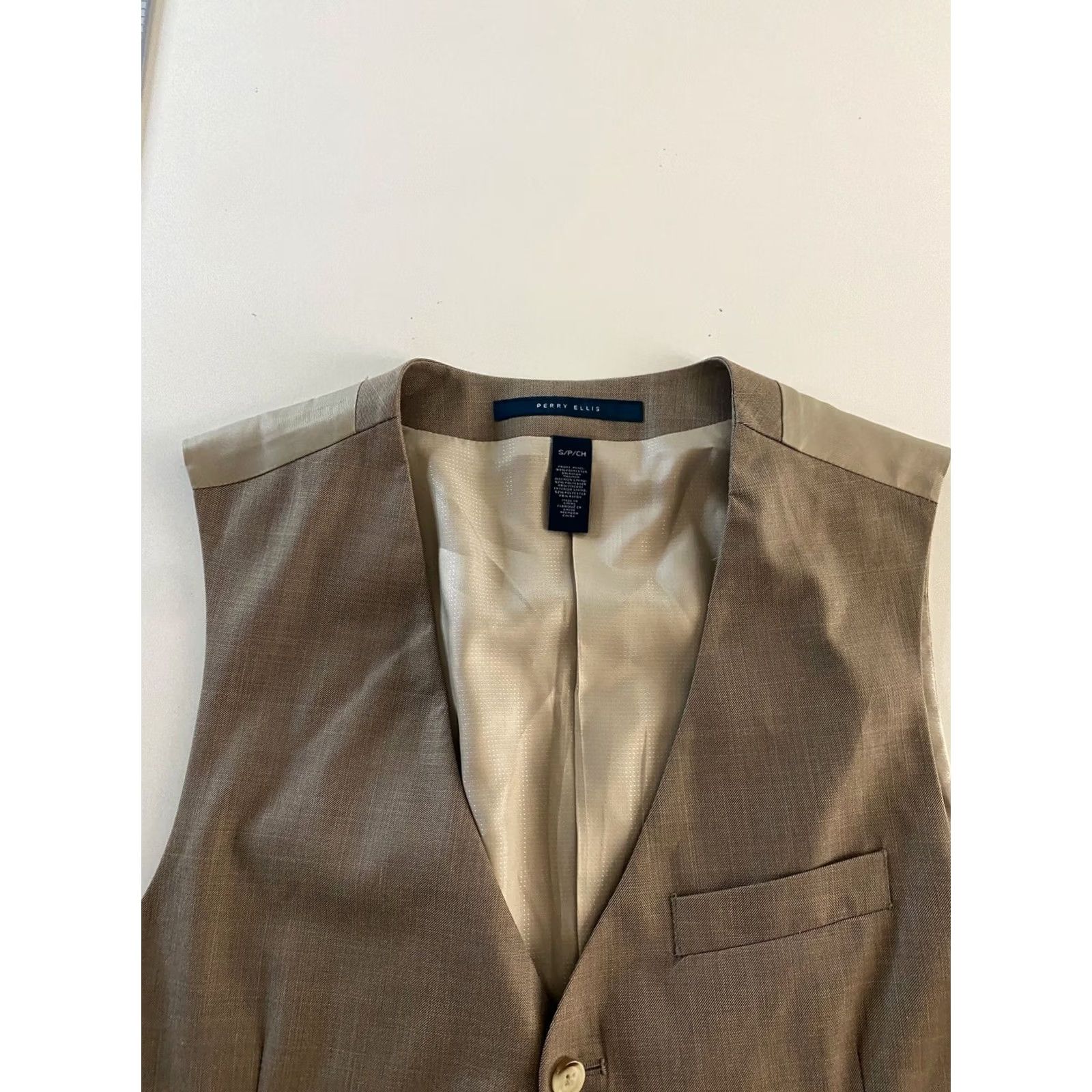 Perry Ellis Perry Ellis Tannish Five Button Vest Small S Mens Vest Size US S / EU 44-46 / 1 - 5 Thumbnail