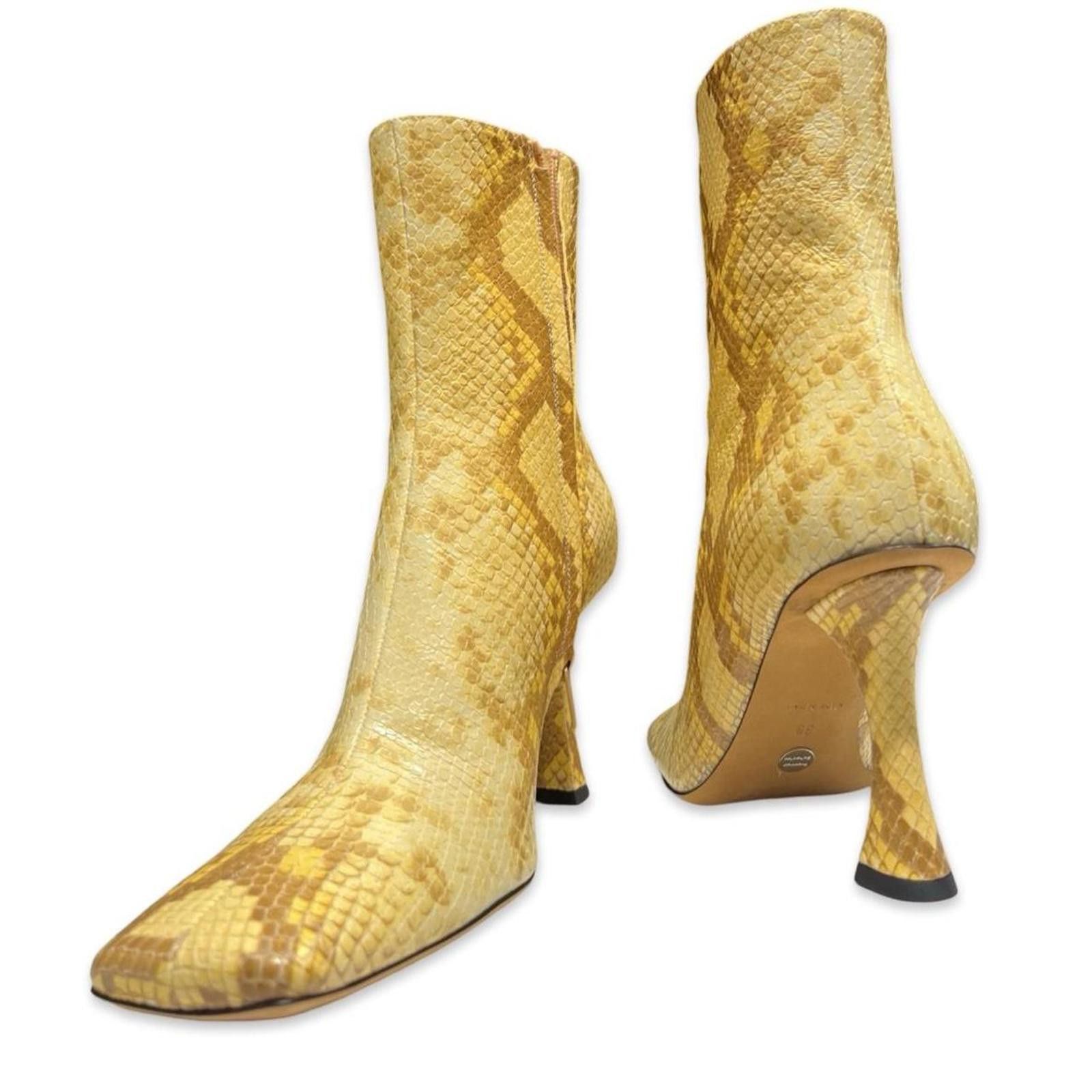 Designer Proenza Schouler Snakeskin Leather Ankle Boots Size 9 Size US 9 / IT 39 - 2 Thumbnail