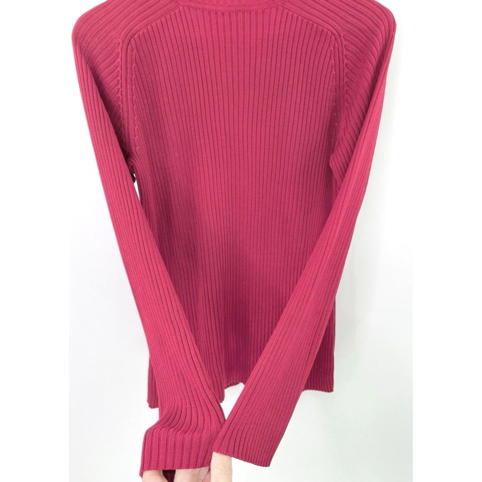 Vintage VINTAGE Caslon Plus Size 100% Silk Red Ribbed Turtleneck Sweater 1x, Classic, Runs Small Size XL / US 12-14 / IT 48-50 - 7 Thumbnail