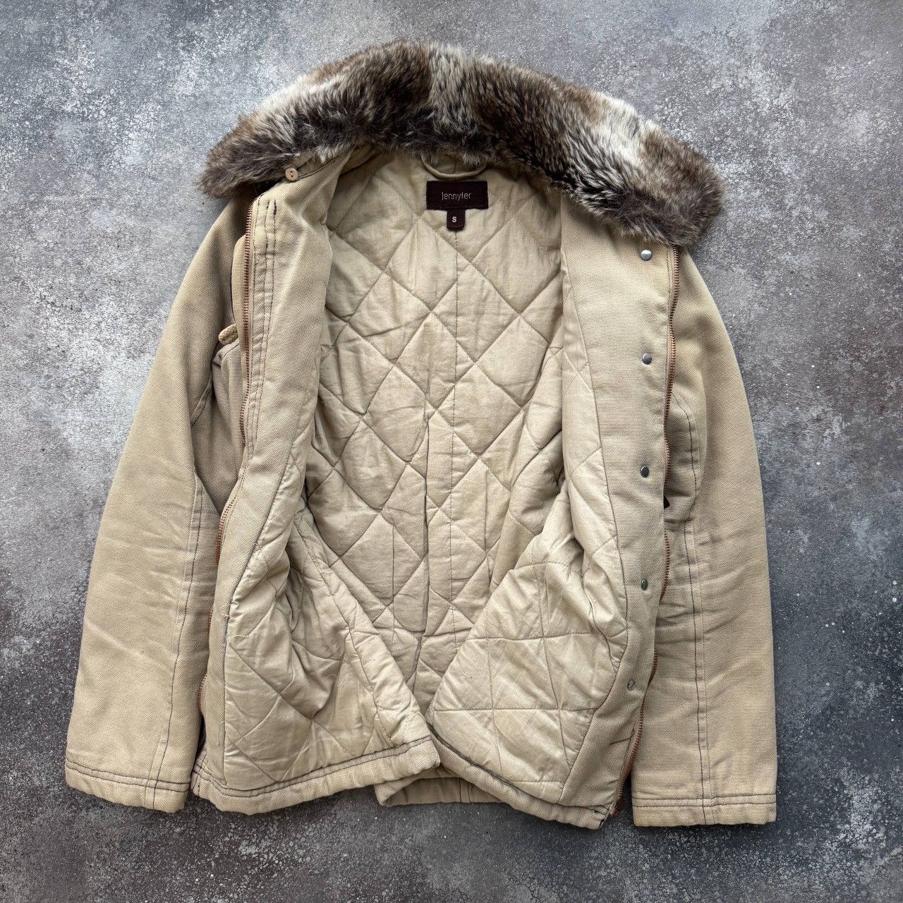 20471120 Avant Garde Vintage Faux Fur Collar Belted Utility Jacket Size S / US 4 / IT 40 - 7 Thumbnail