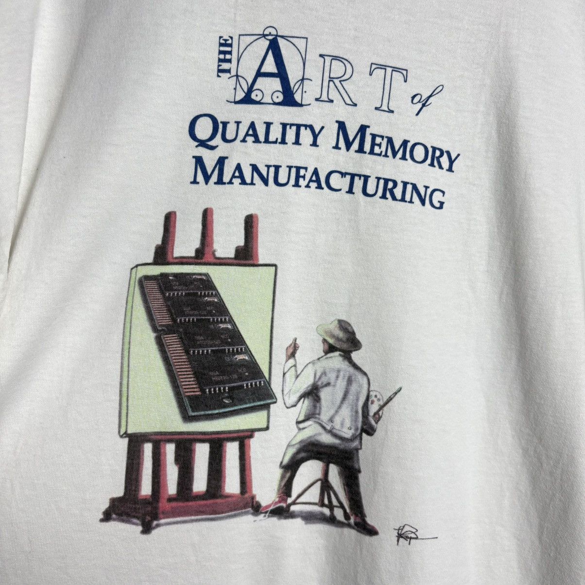 Vintage Vintage 90s Computer Parody Art Graphic Tee Norman Rockwell Size US XL / EU 56 / 4 - 3 Thumbnail