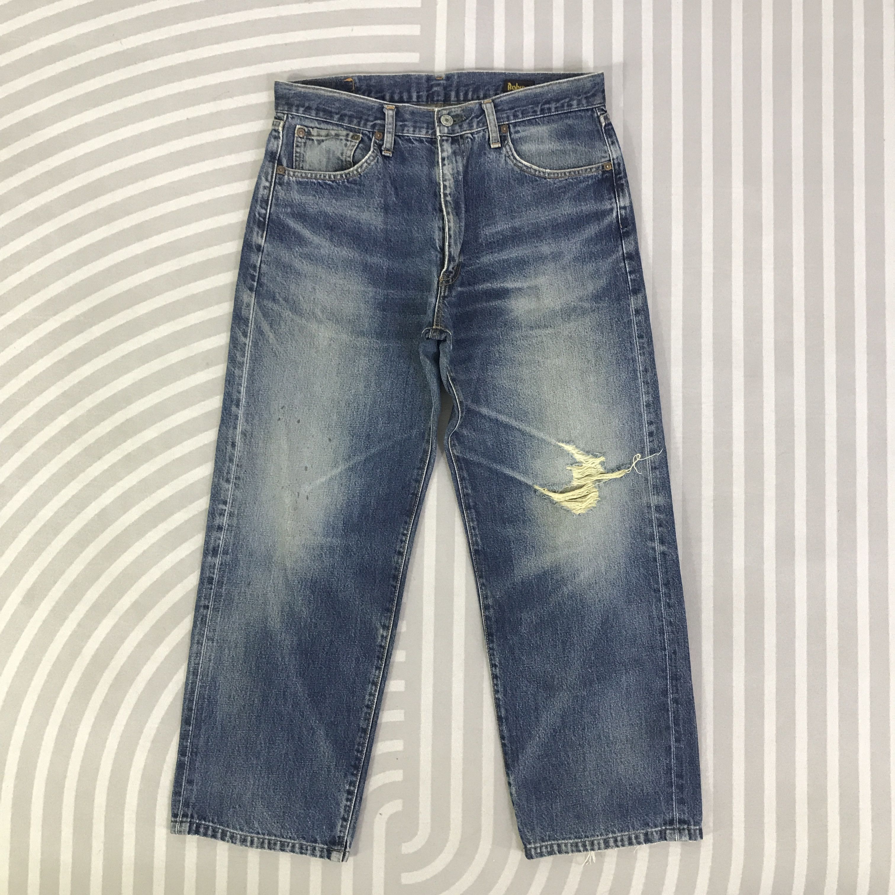 Japanese Brand Vintage Bobson Distressed Jeans pants K74B14 Size US 32 / EU 48 - 1 Thumbnail