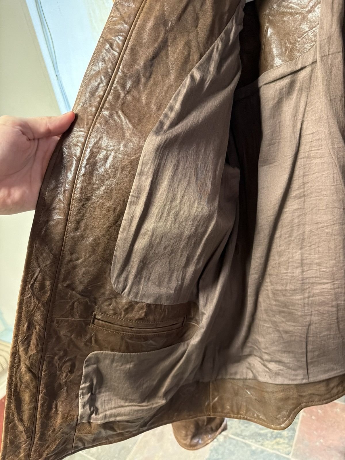 Helmut Lang Helmut Lang wrinkled leather biker jacket Size US M / EU 48-50 / 2 - 3 Thumbnail