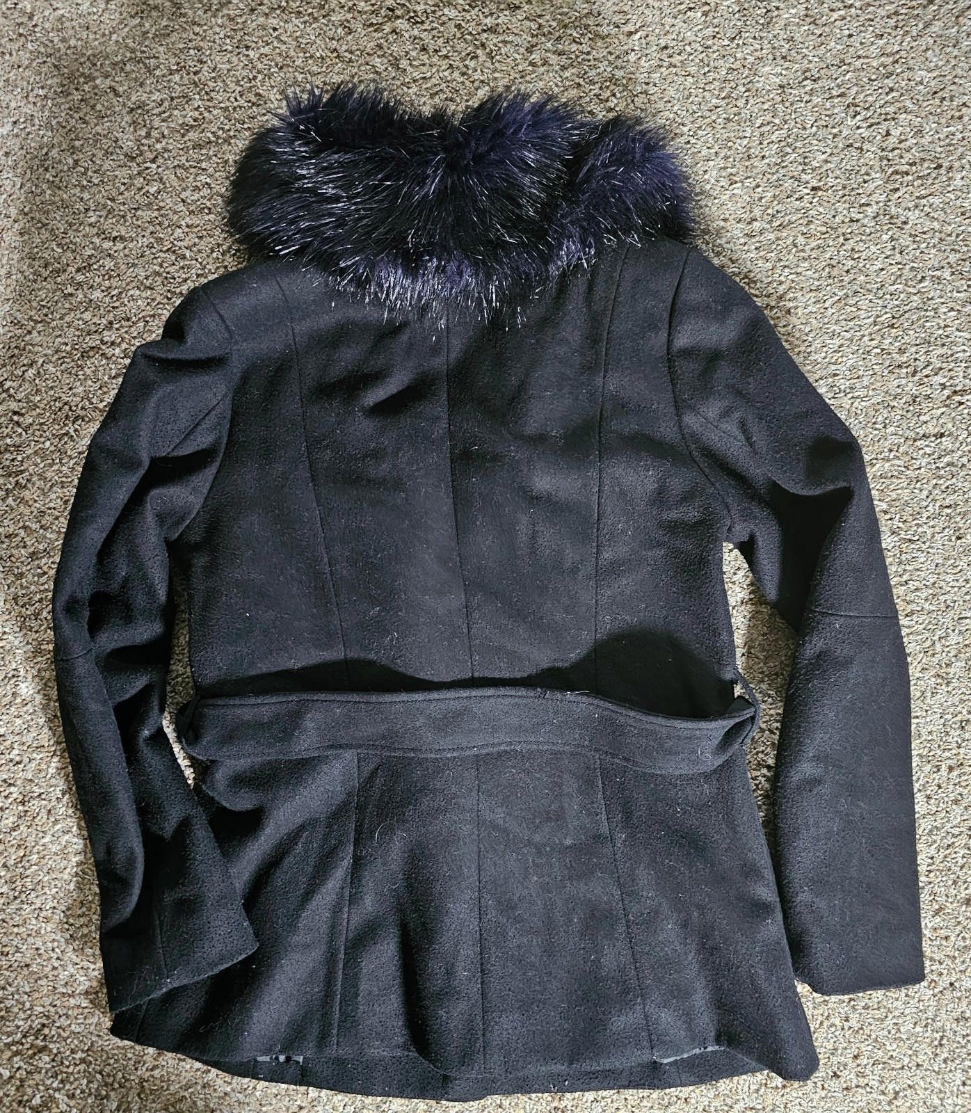 H&M H&M Purple Black faux fur trim wool coat US 8 Size M / US 6-8 / IT 42-44 - 6 Thumbnail