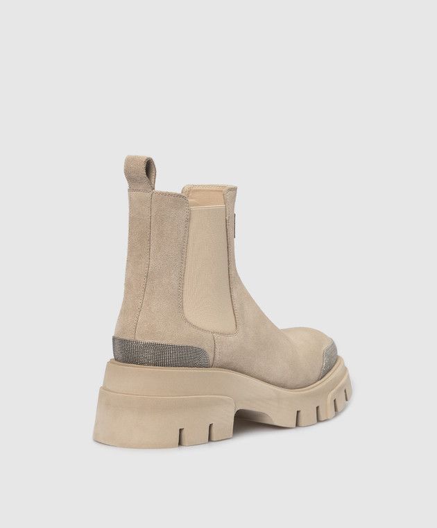 Brunello Cucinelli o1y0725 Ankle Boots in Beige Size US 10.5 / IT 40.5 - 2 Thumbnail