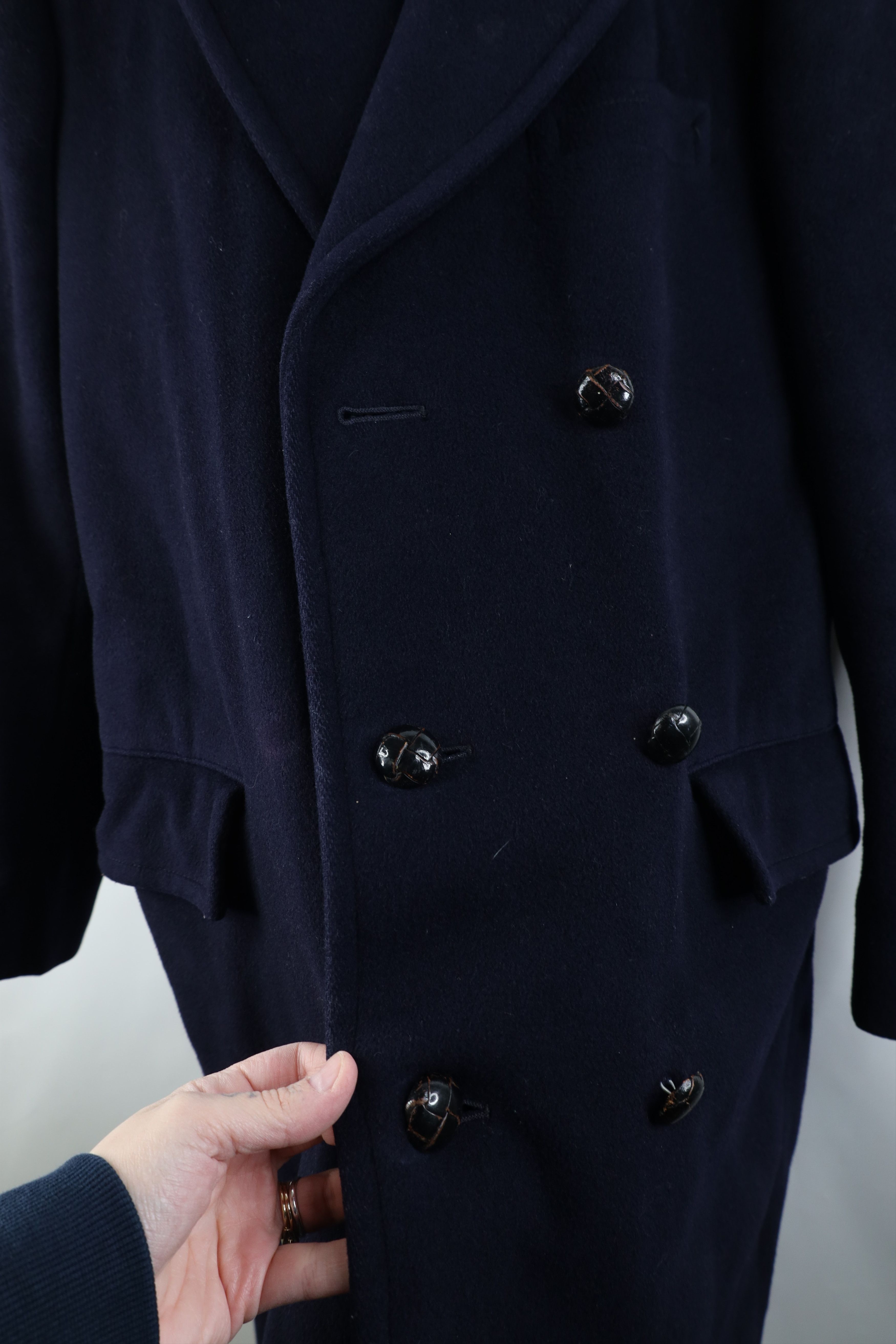 Vintage Vintage 70s Streetwear Heavy Wool Overcoat Jacket Blue USA Size US XL / EU 56 / 4 - 6 Thumbnail