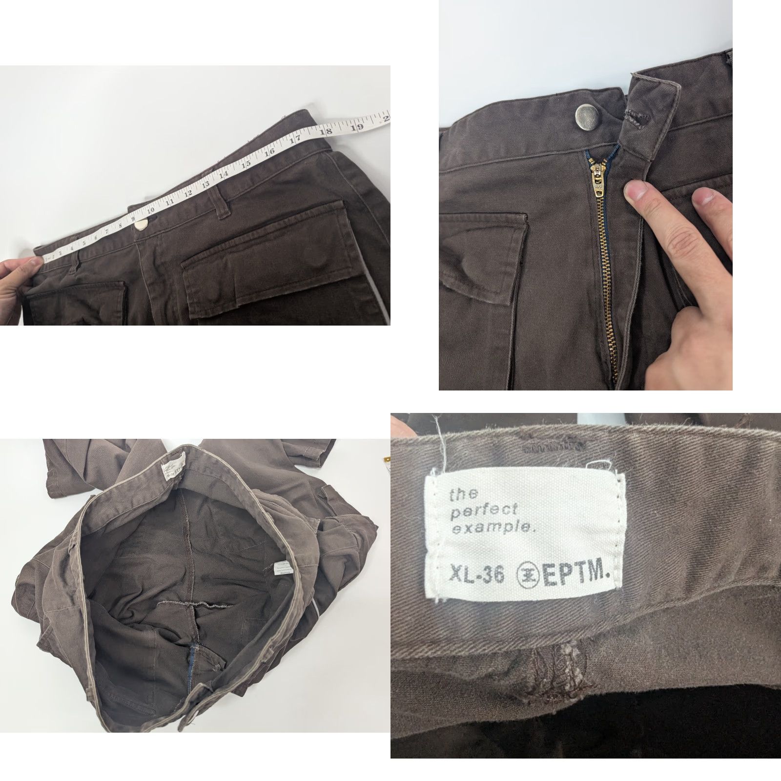 Vintage EPTM Cargo Pants Mens XL Brown Zipper Pockets Cargo Pocket Straight Relaxed Streetwear 32in Inseam Regular Pants Clothing Size US 36 / EU 52 - 8 Thumbnail